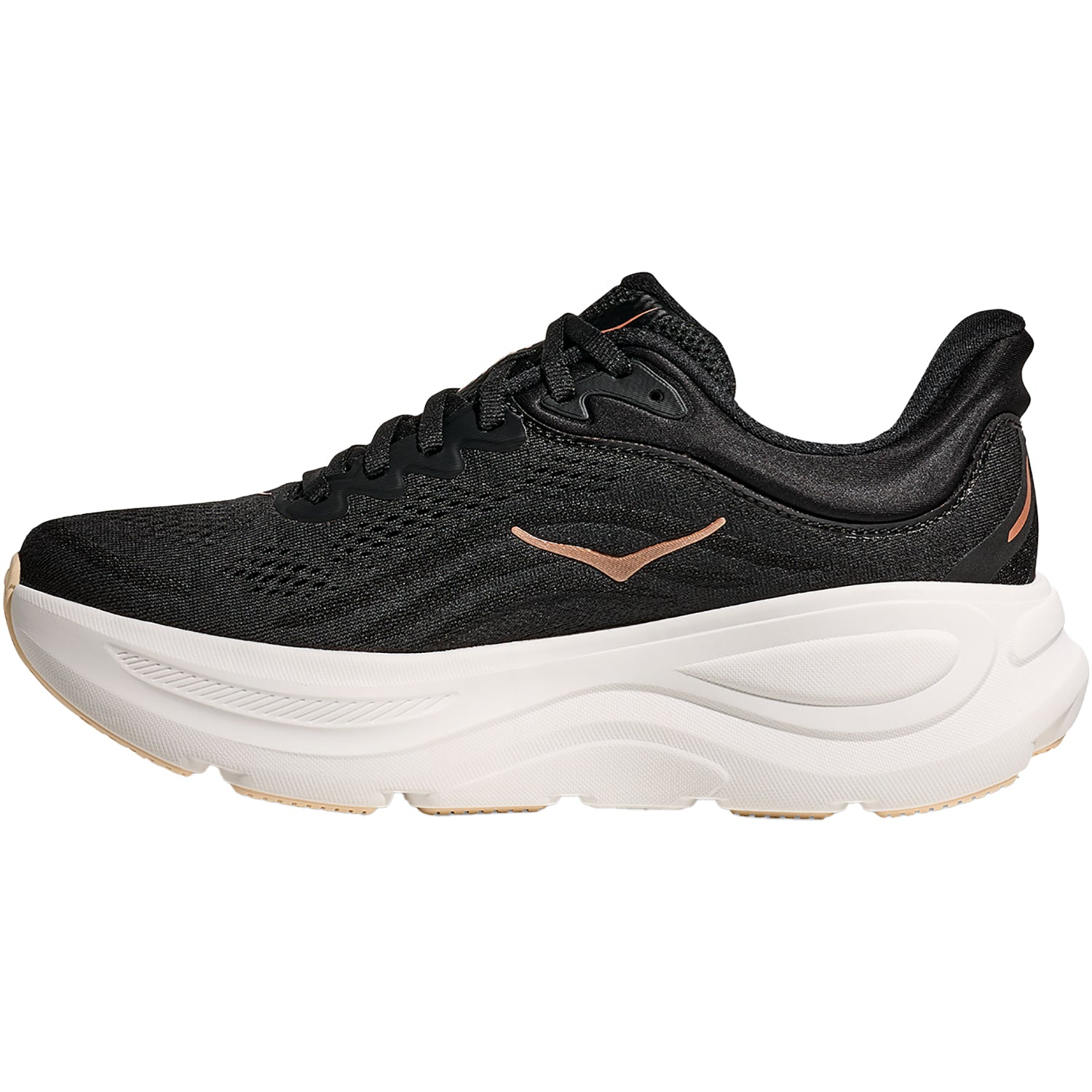 Womens Hoka one one Women's Hoka Bondi 9  Black/Rose Gold (Neutral Support) Black/Rose Gold
