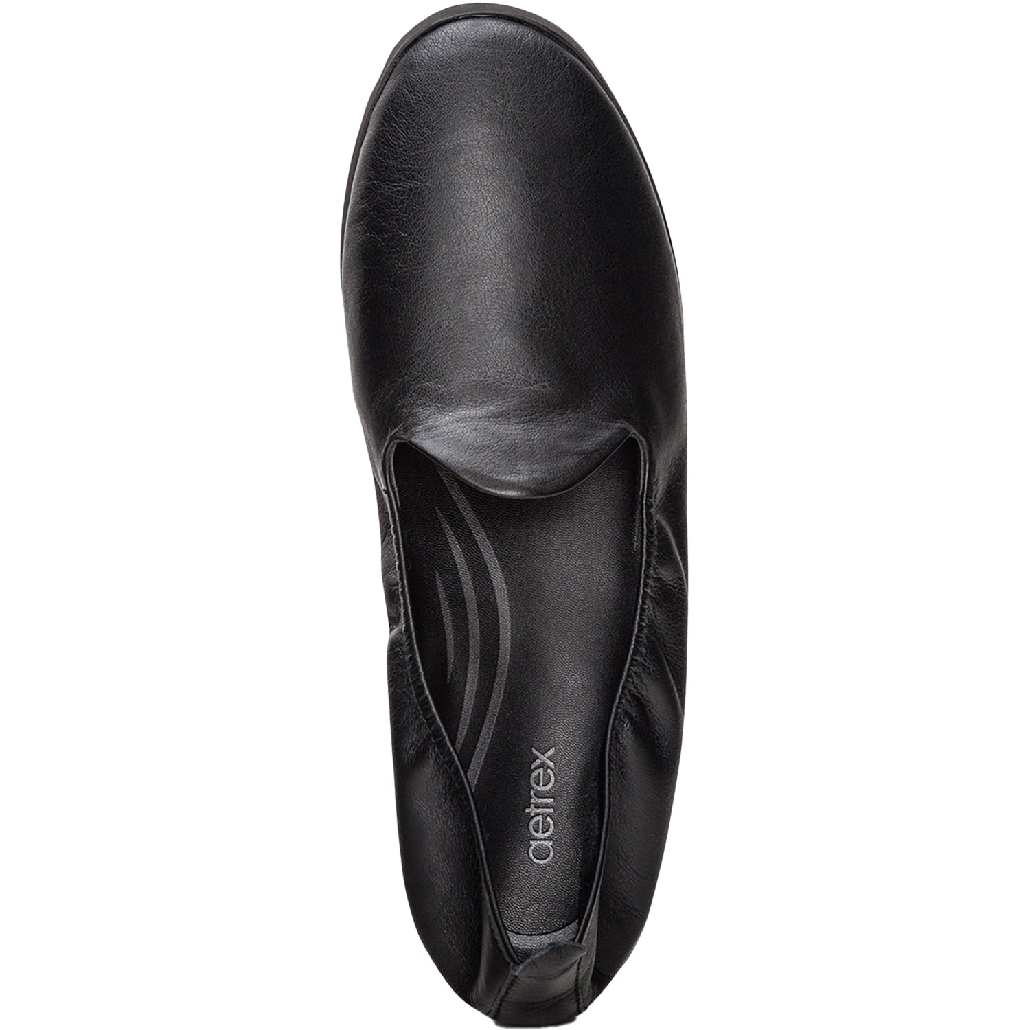 Womens Aetrex Aetrex Liz Women's Flats Black Leather Black Leather