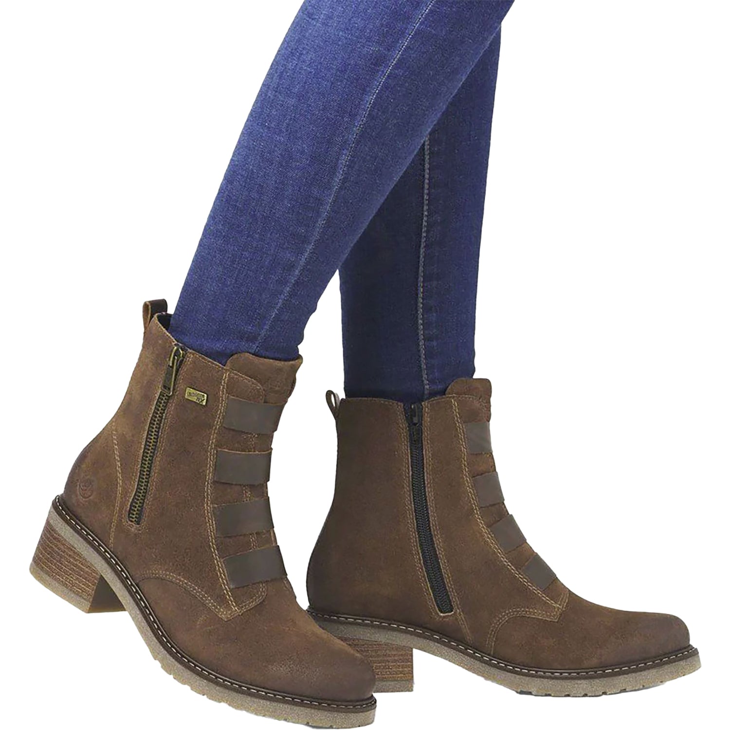 Womens Remonte Remonte D1A76-20 Women's Water Resistant Boots Sattle/Kastanie Leather Sattle/Kastanie Leather