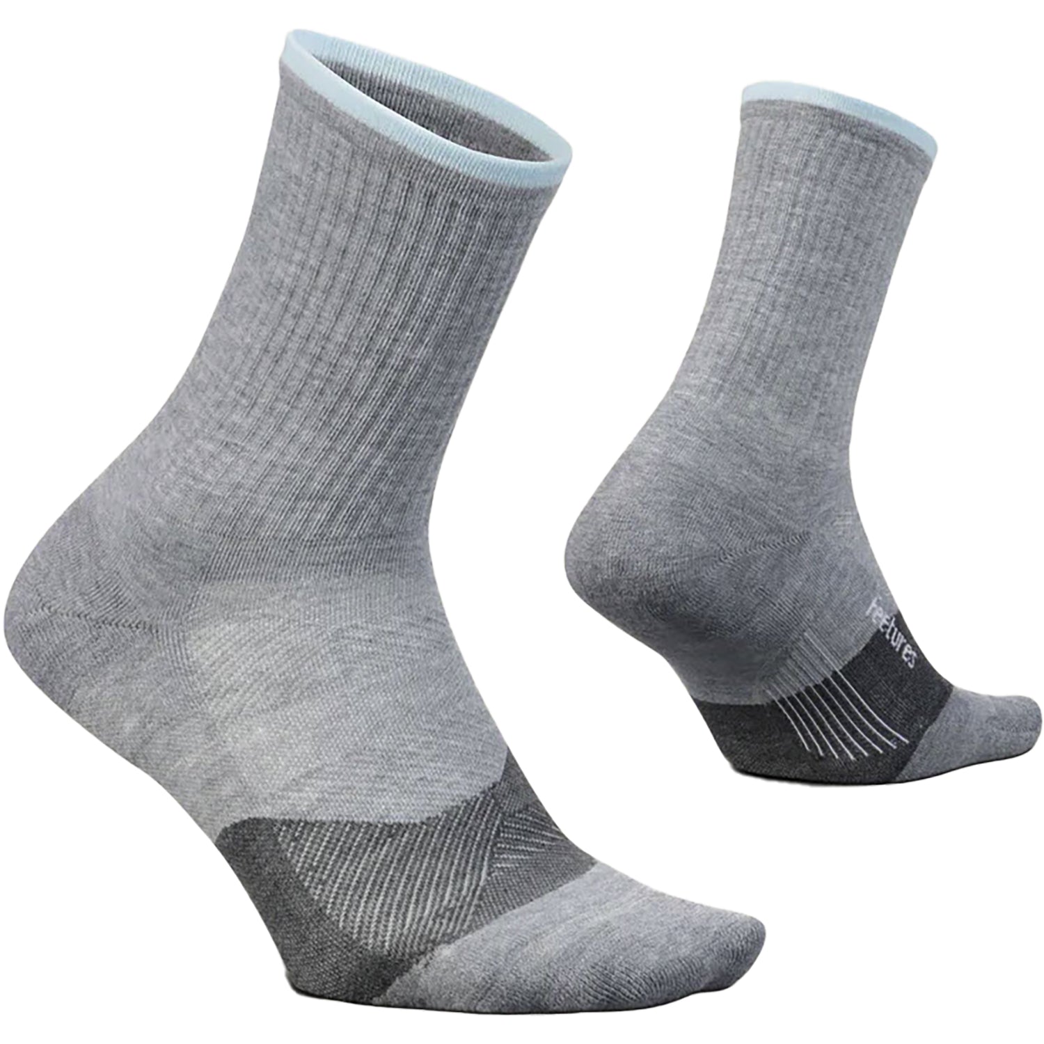 Unisex Feetures Unisex Feetures Trail Max Cushion Mini Crew Light Grey Light Grey