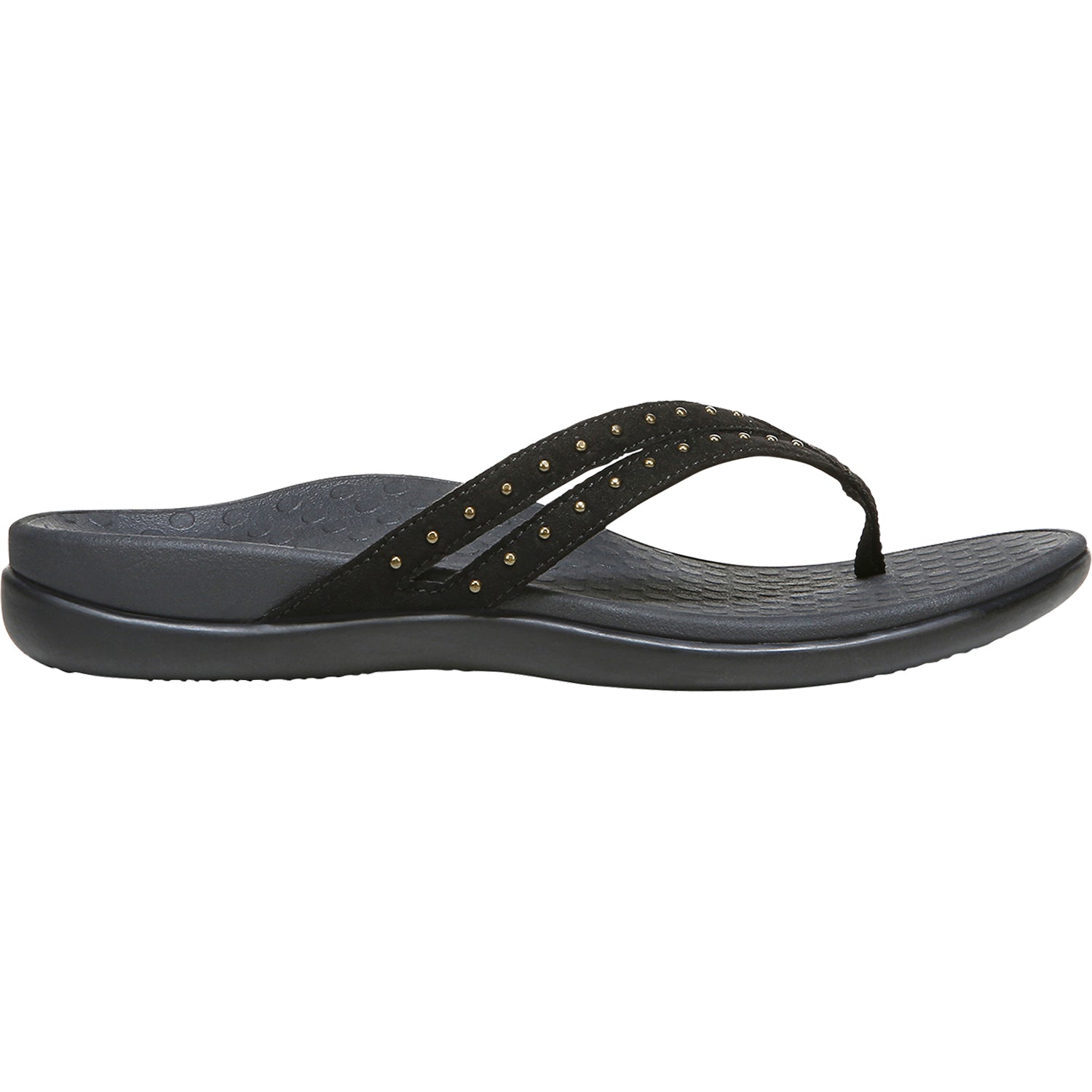 Womens Vionic Vionic Tasha Women's Toe Post Sandals Black Microfiber Black Microfiber