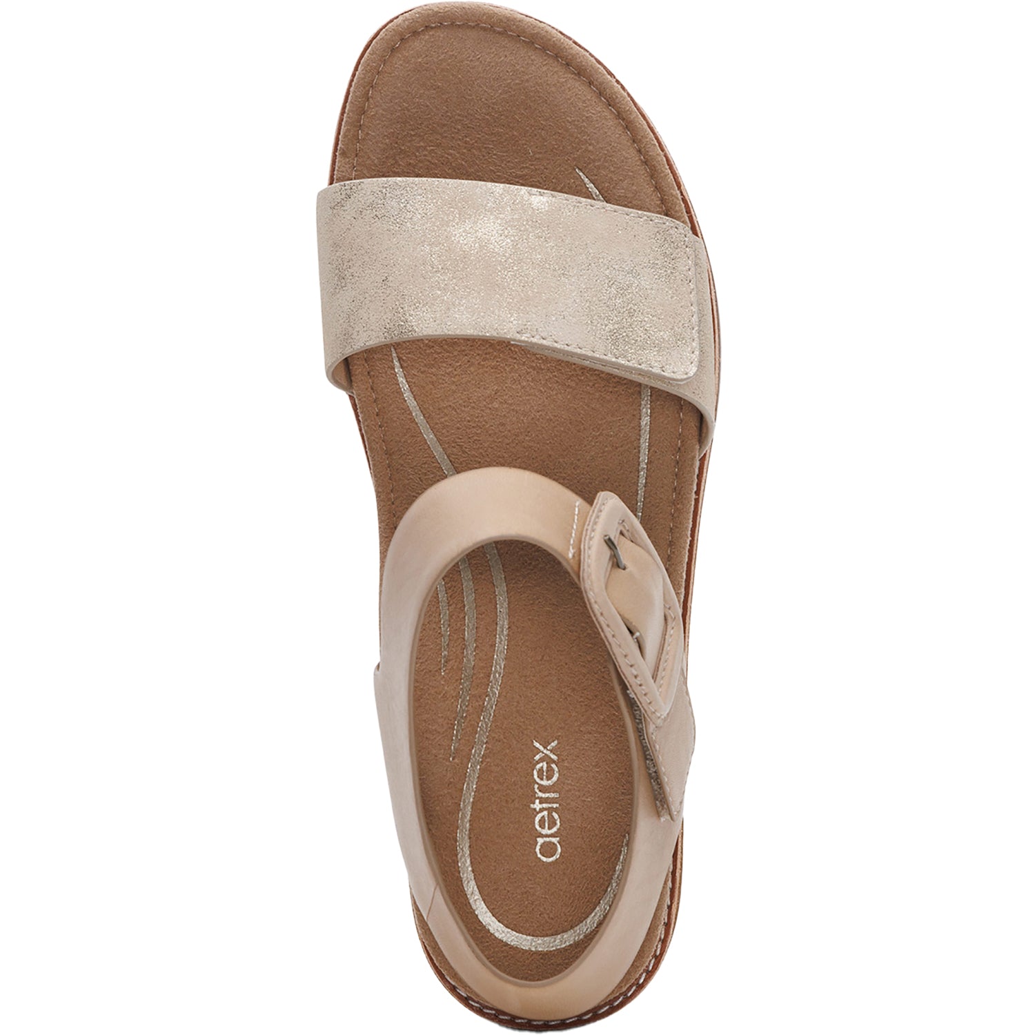 Womens Aetrex Women's Aetrex Claire Champagne Leather Champagne