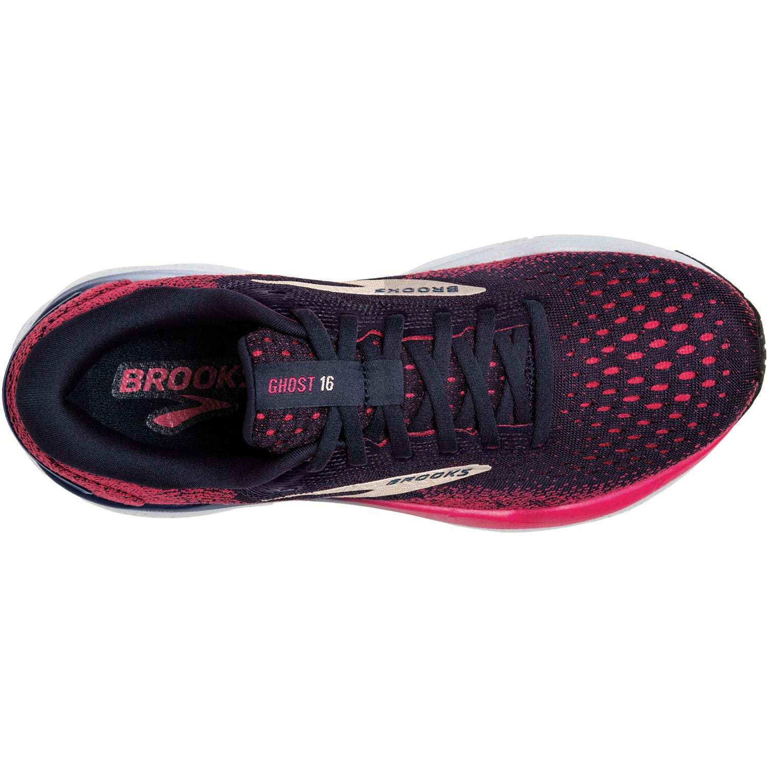 Womens Brooks Women's Ghost 16 Peacoat/Raspberry/Apricot (Neutral Support) Peacoat/Raspberry/Apricot