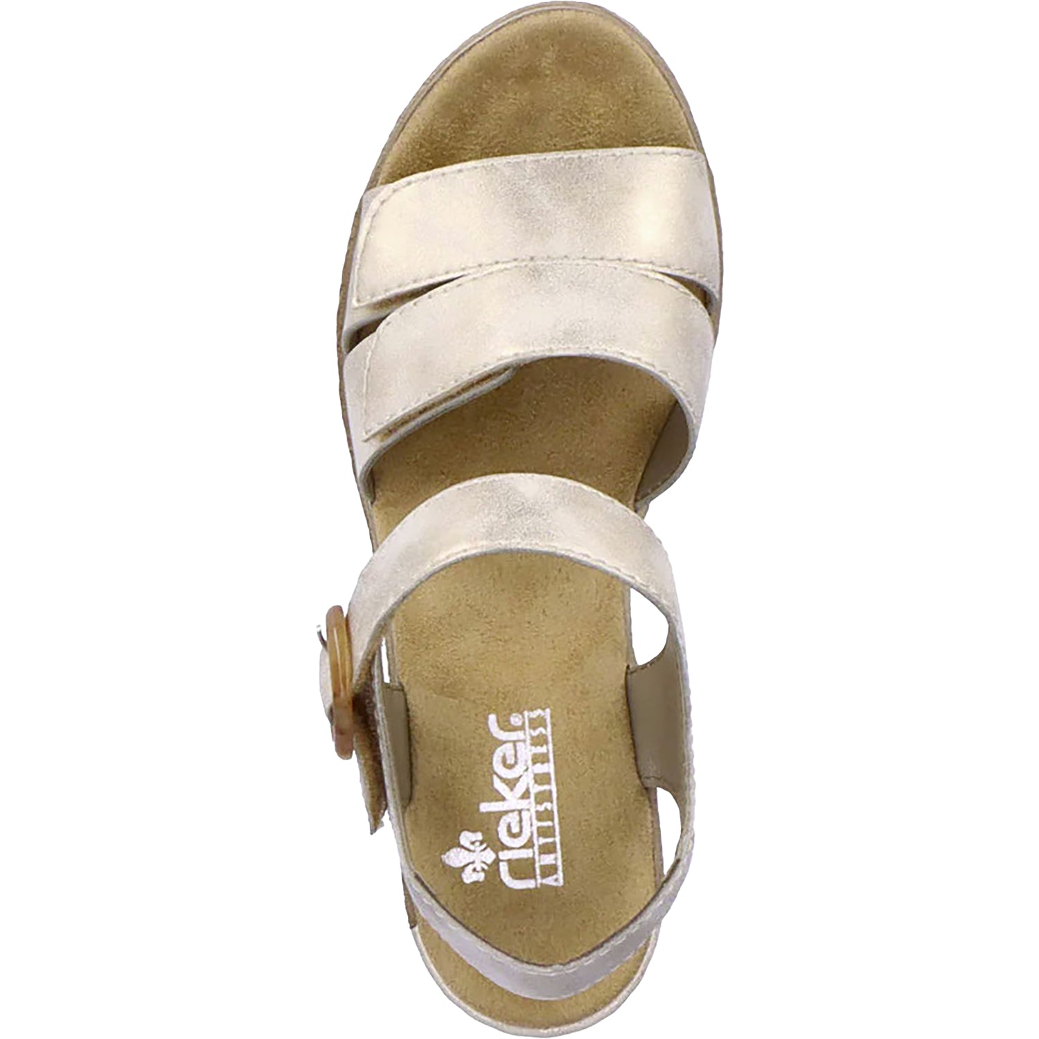 Womens Rieker Rieker 62487-60 Fanni 87 Women's Wedge Sandals Muschel Synthetic Muschel Synthetic