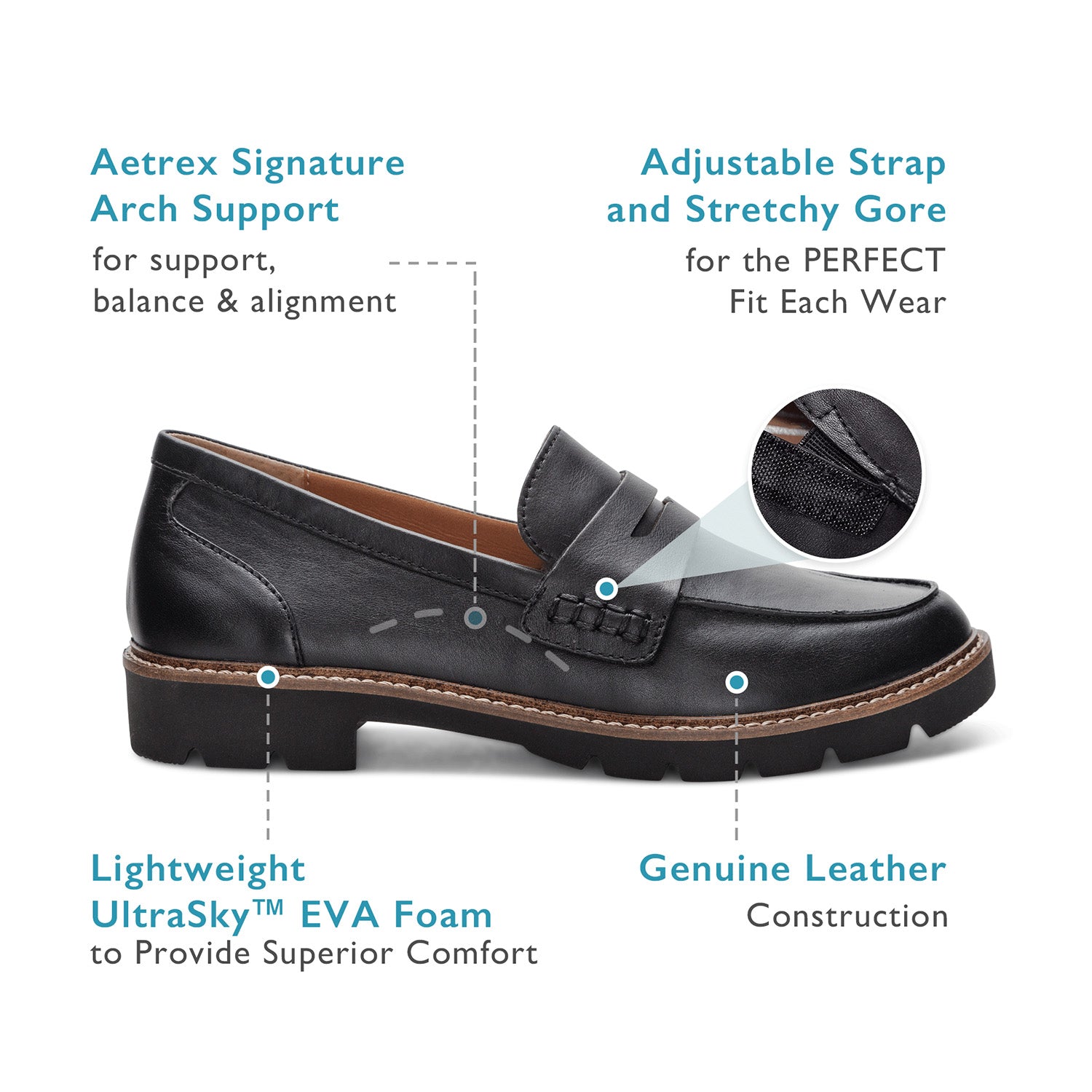 Womens Aetrex Aetrex Collette Women's Slip Ons Brushed Silver Brushed Silver