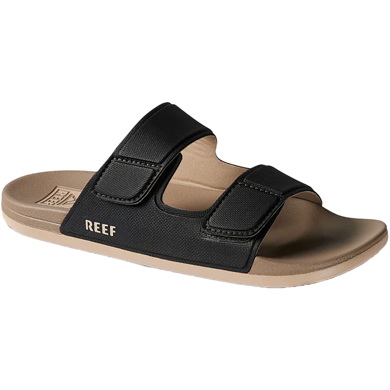 Mens Reef Reef Cushion Tradewind Men's Sandals Slides Black/Fossil Synthetic Black/Fossil Synthetic
