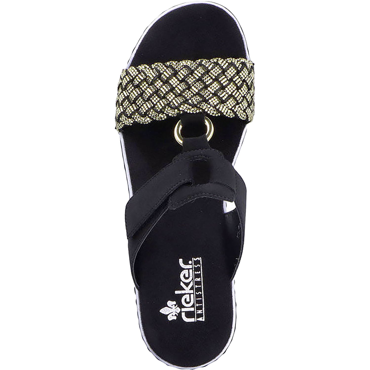 Womens Rieker Rieker V02P8-00 Regina P8 Women's Sandals Black Synthetic Black Synthetic