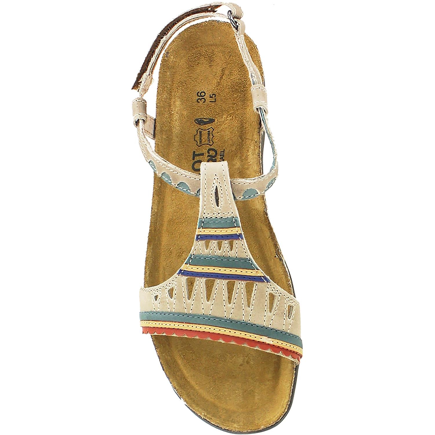 Womens Naot Naot Odelia Women's Backstrap Sandals Khaki Beige/Sea Green Leather Khaki Beige/Sea Green Leather