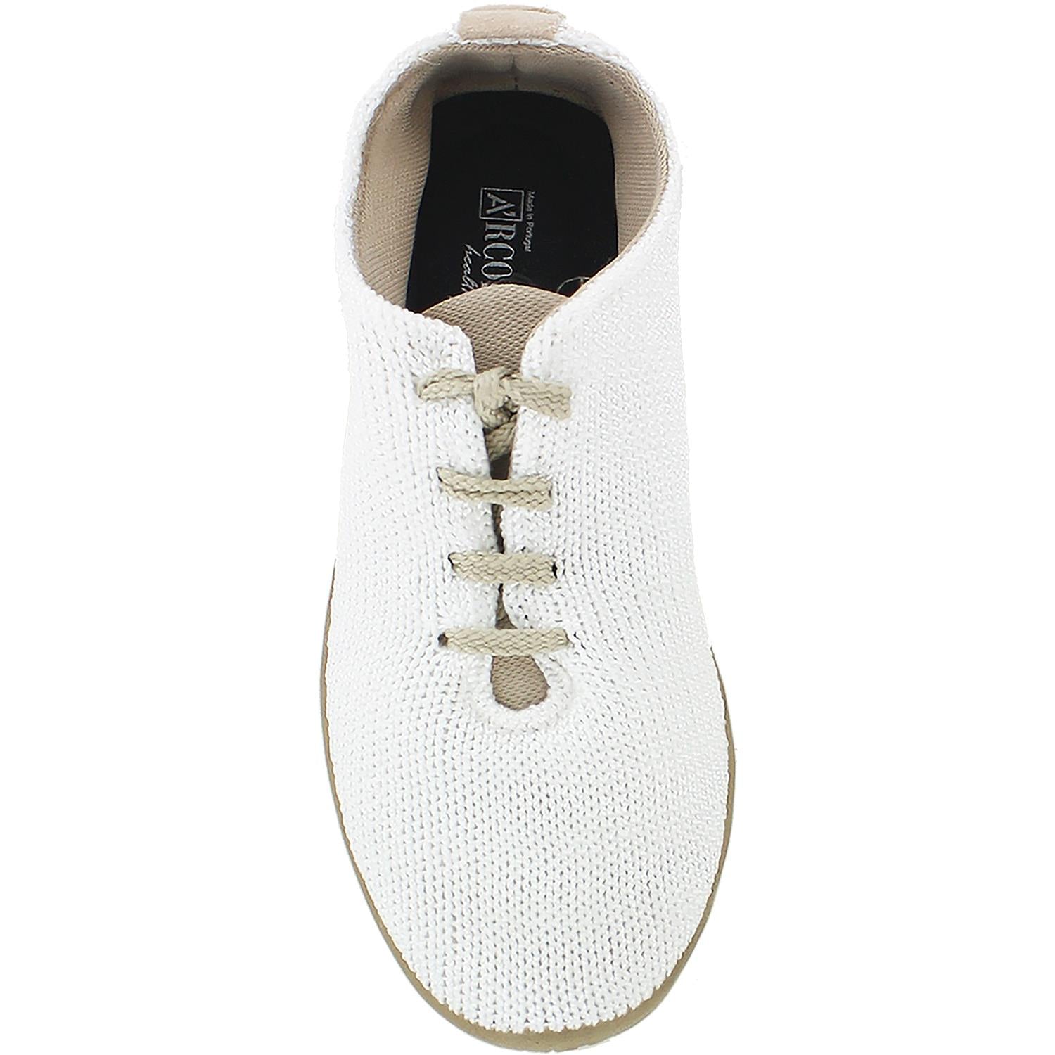 Womens Arcopedico Women's Arcopedico LS White/Beige Knit Fabric White Knit Fabric