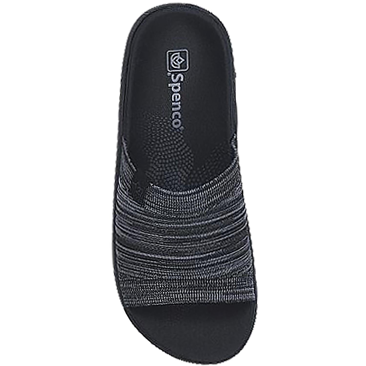 Womens Spenco Spenco Astoria Memory Foam Slide Women's Slide Sandals Black Knit Fabric Black Knit Fabric
