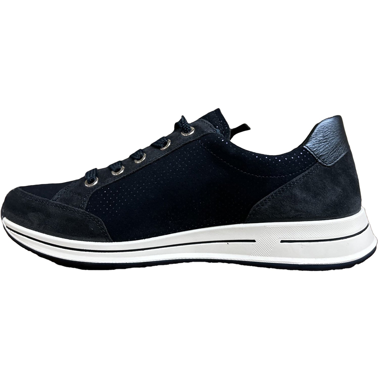 Womens Ara shoes Ara Oleanna Women's Walking Sneakers Midnight Blue Puntikid Suede Midnight Blue Puntikid Suede