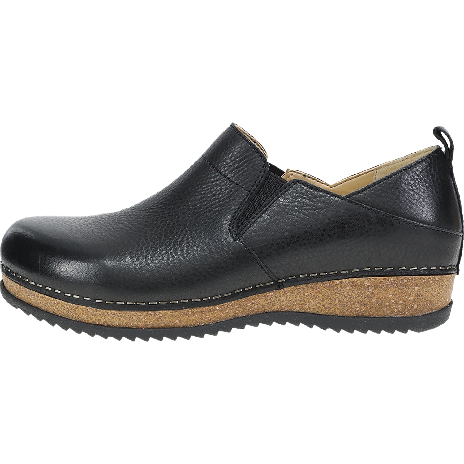 Womens Dansko Dansko Meara Women's Slip Ons Black Leather Black Waxy Milled Leather