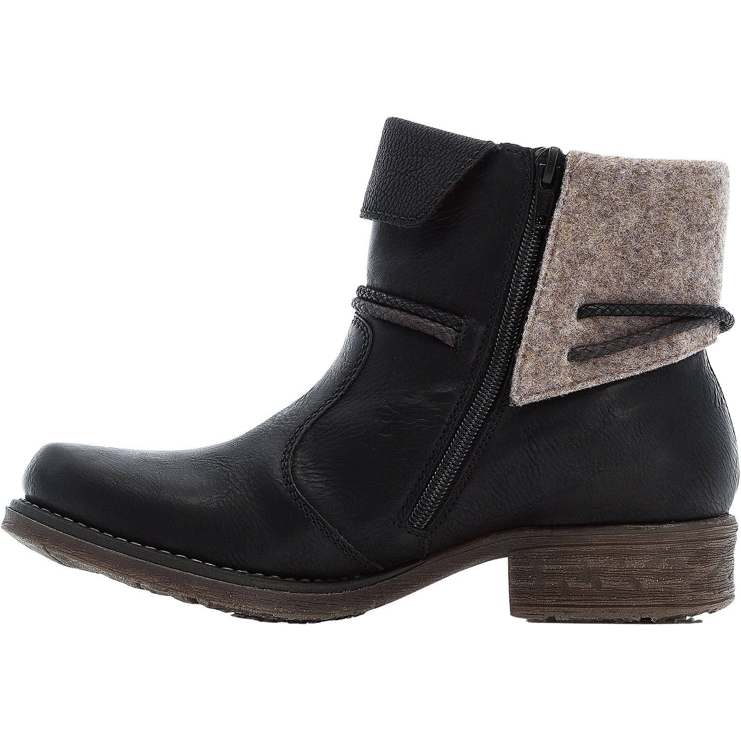 Womens Rieker Rieker 79693-00 Women's Boots Schwarz/Schwarz/Wood Synthetic Schwarz/Schwarz/Wood Synthetic