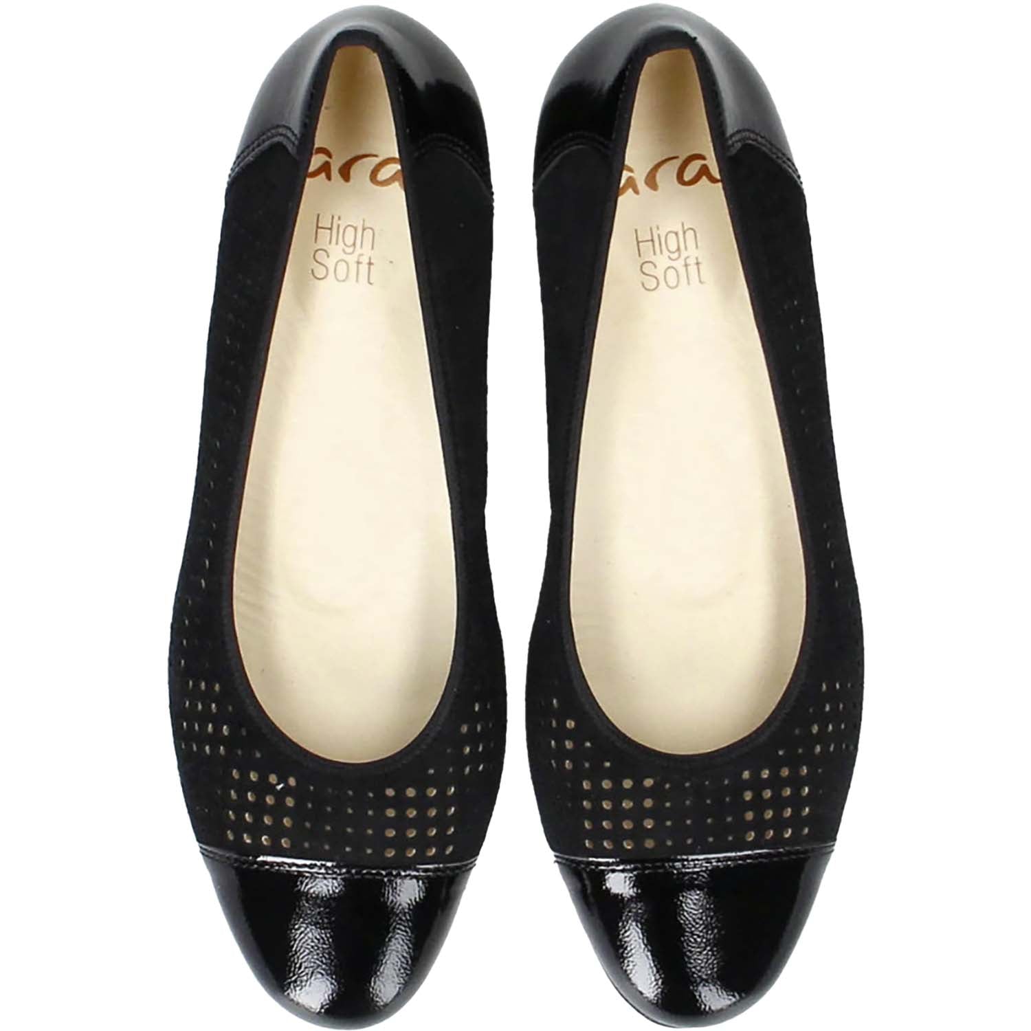 Womens Ara shoes Ara Nonie 3 Women's Shoes Black Patent/Kid Suede Black Patent/Kid Suede