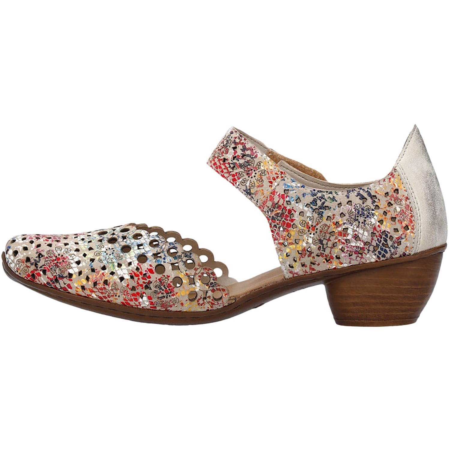 Womens Rieker Rieker 43753-91 Mirjam 53 Women's Dressy Mary Janes Beige Multi Leather Beige Multi Leather