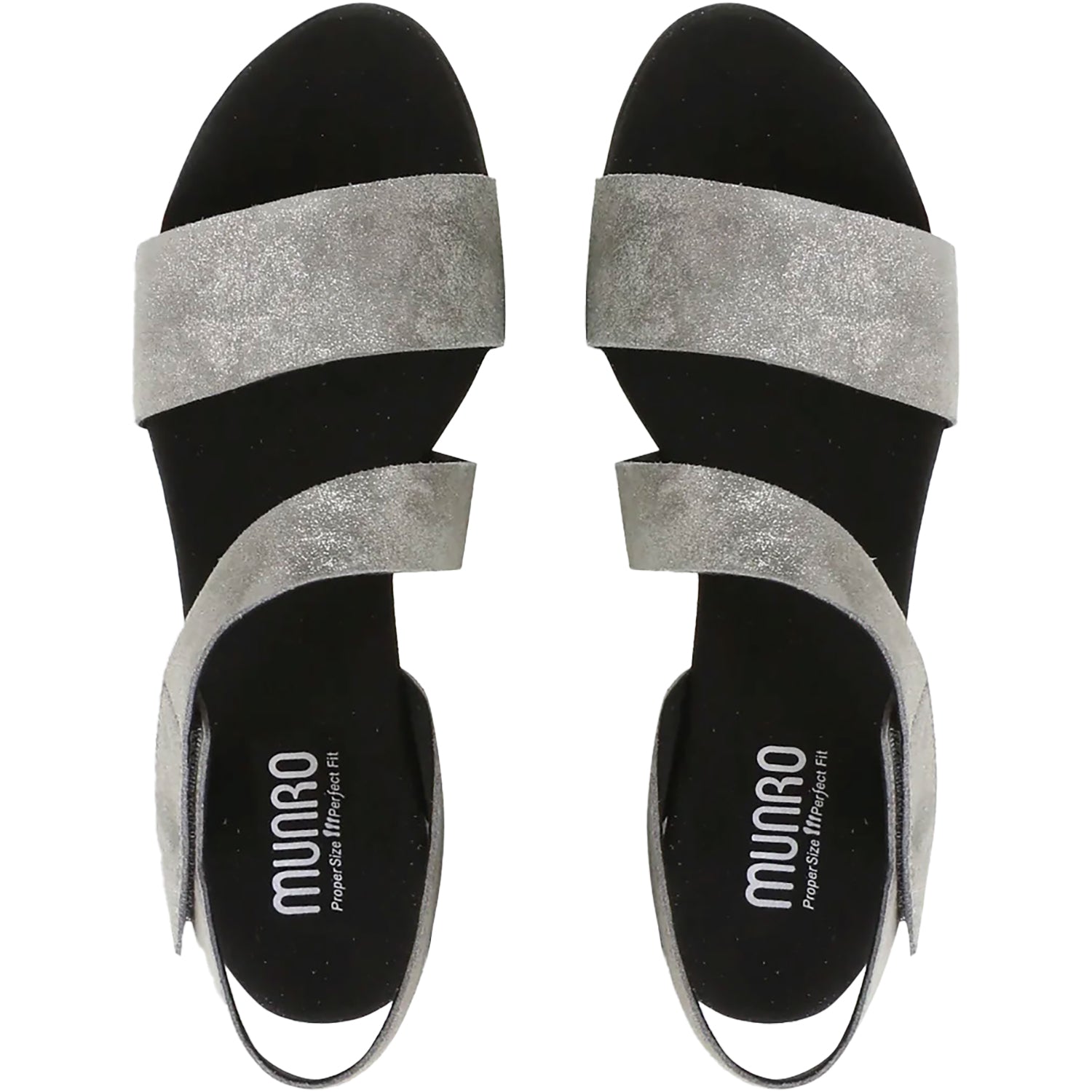 Womens Munro Munro Lucia Women's High Heel Ankle Strap Sandals Gunmetal Metallic Suede Gunmetal Metallic Suede
