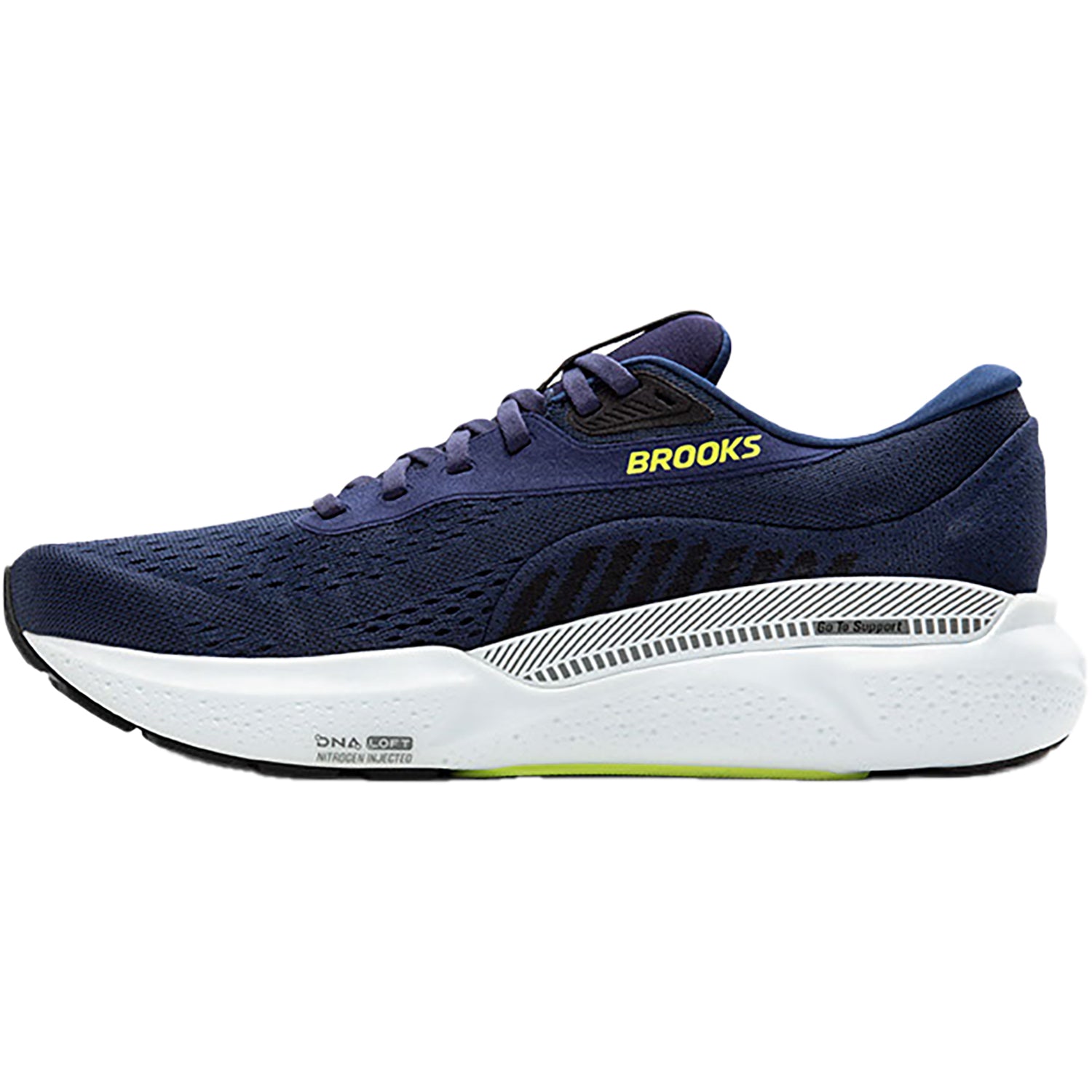 Mens Brooks Men's Brooks Adrenaline GTS 24 Peacoat/Black/Sharp Green Mesh (Stability Support) Peacoat/Black/Sharp Green Mesh