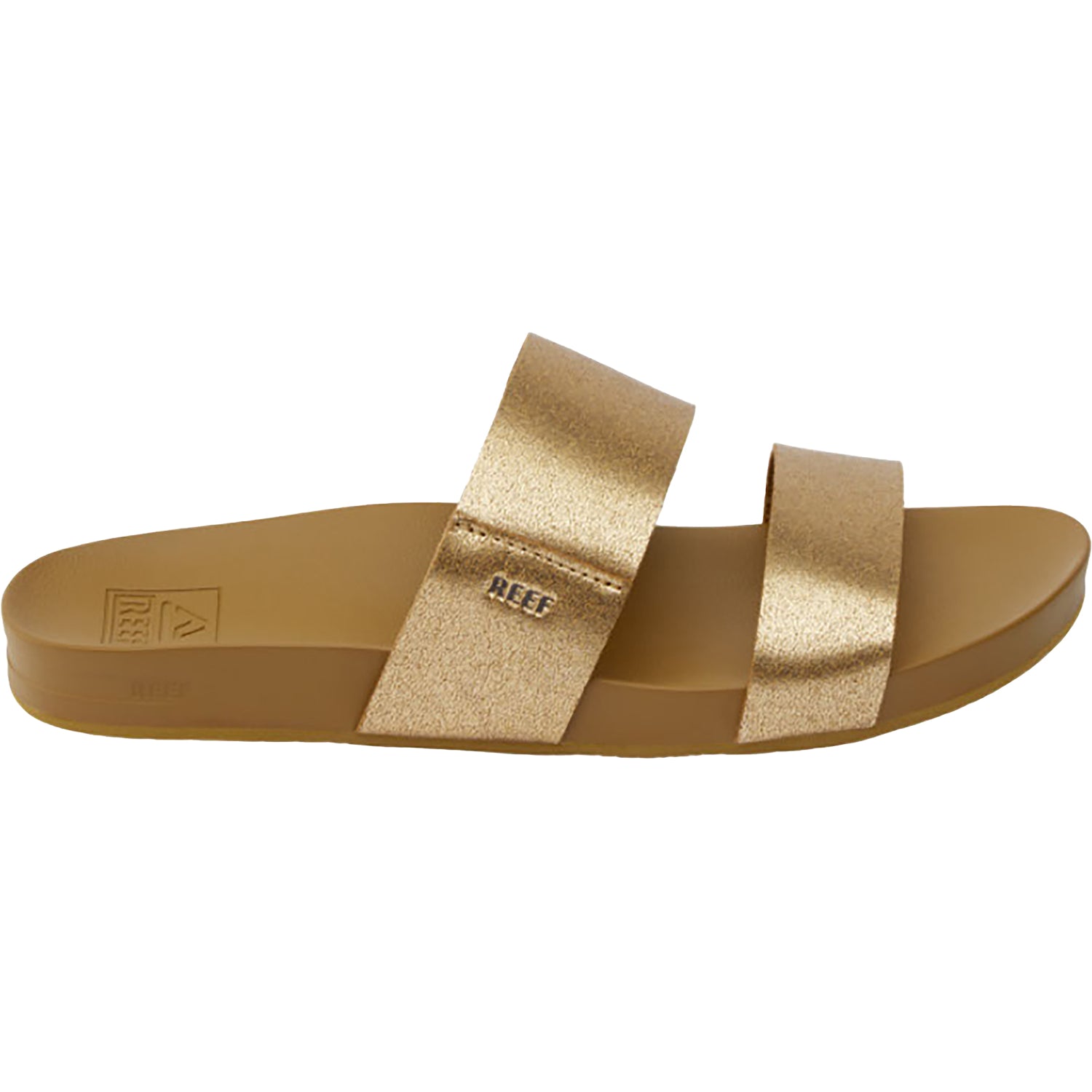 Womens Reef Reef Cushion Vista Women's Slide Sandals Copper/Tan Synthetic Copper/Tan Synthetic