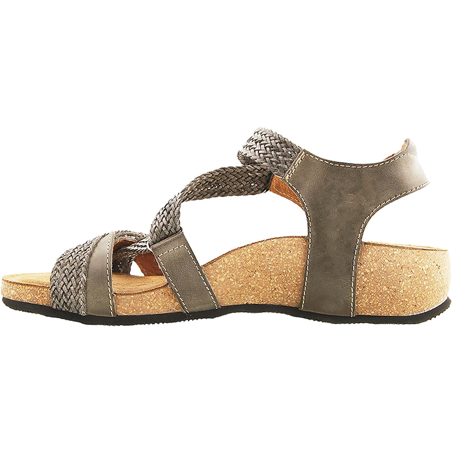 Womens Taos Taos Trulie Women's Backstrap Sandals Dark Grey Leather Dark Grey Leather