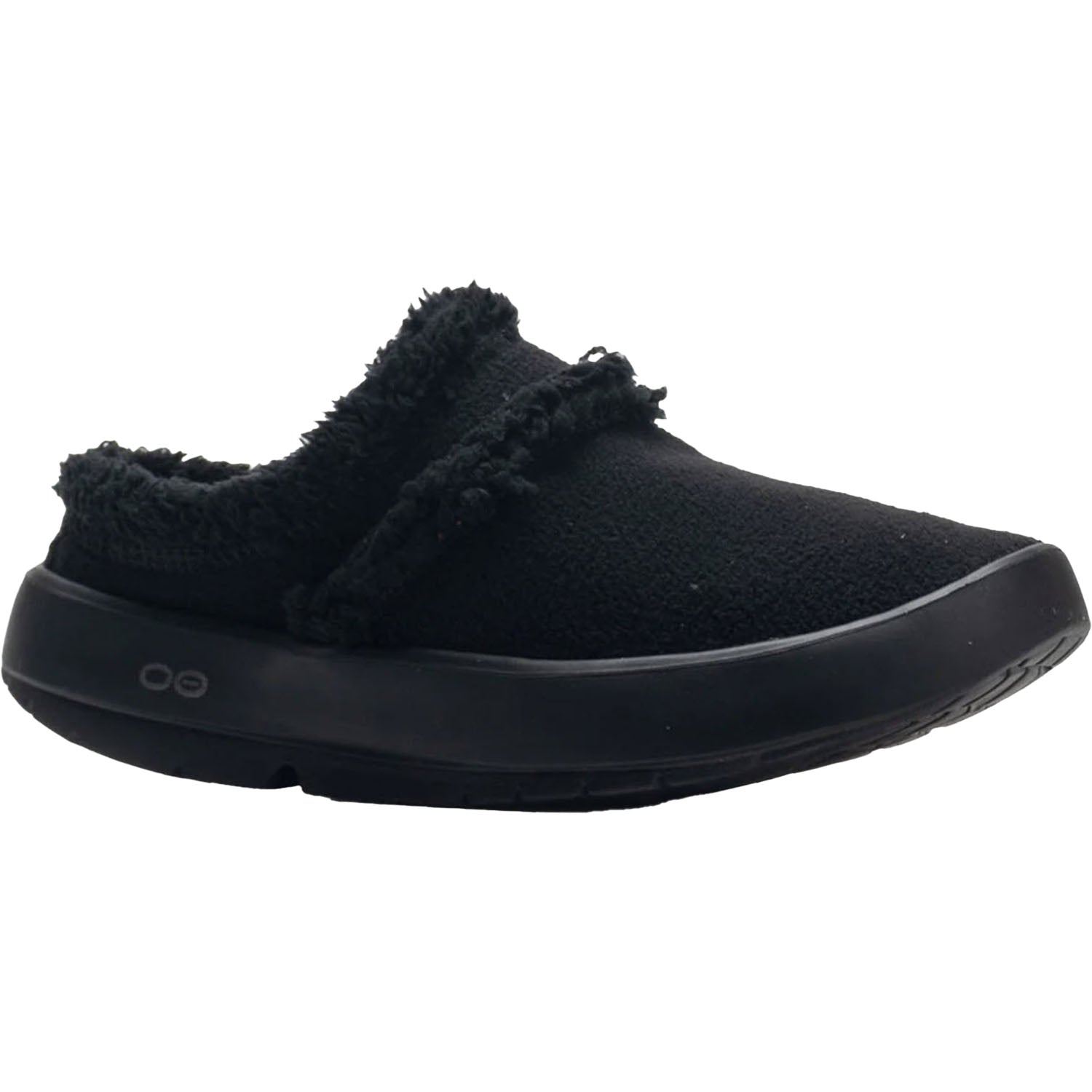 Womens Oofos OOFOS OOcoozie Mule Women's Slippers Black Vegan Sherpa Black Vegan Sherpa