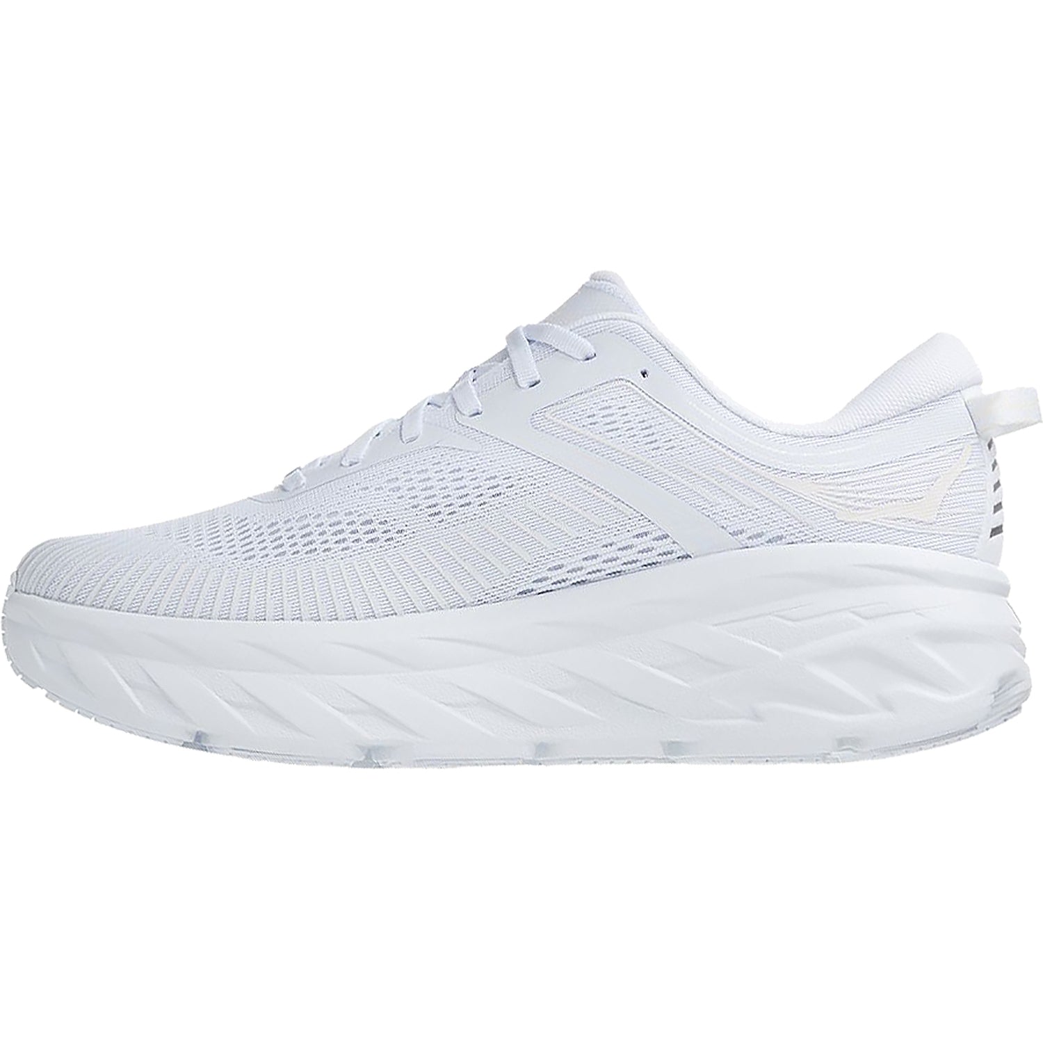 Womens Hoka one one Women's Hoka Bondi 7 White/White Mesh (Neutral Support) White/White Mesh