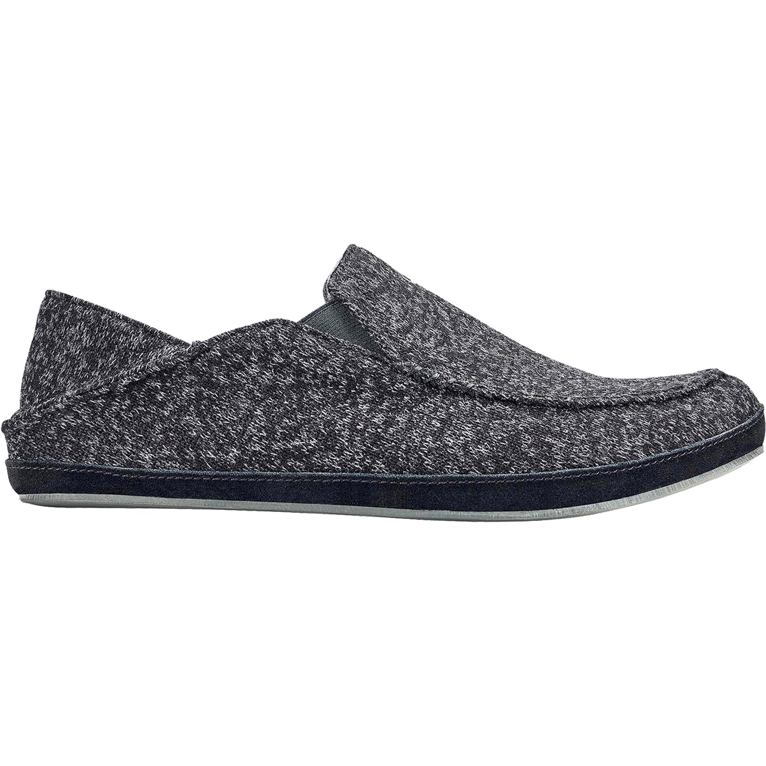 Mens Olukai OluKai Moloa Hulu Men's Slippers Black/Black Knit Fabric Black/Black Knit Fabric