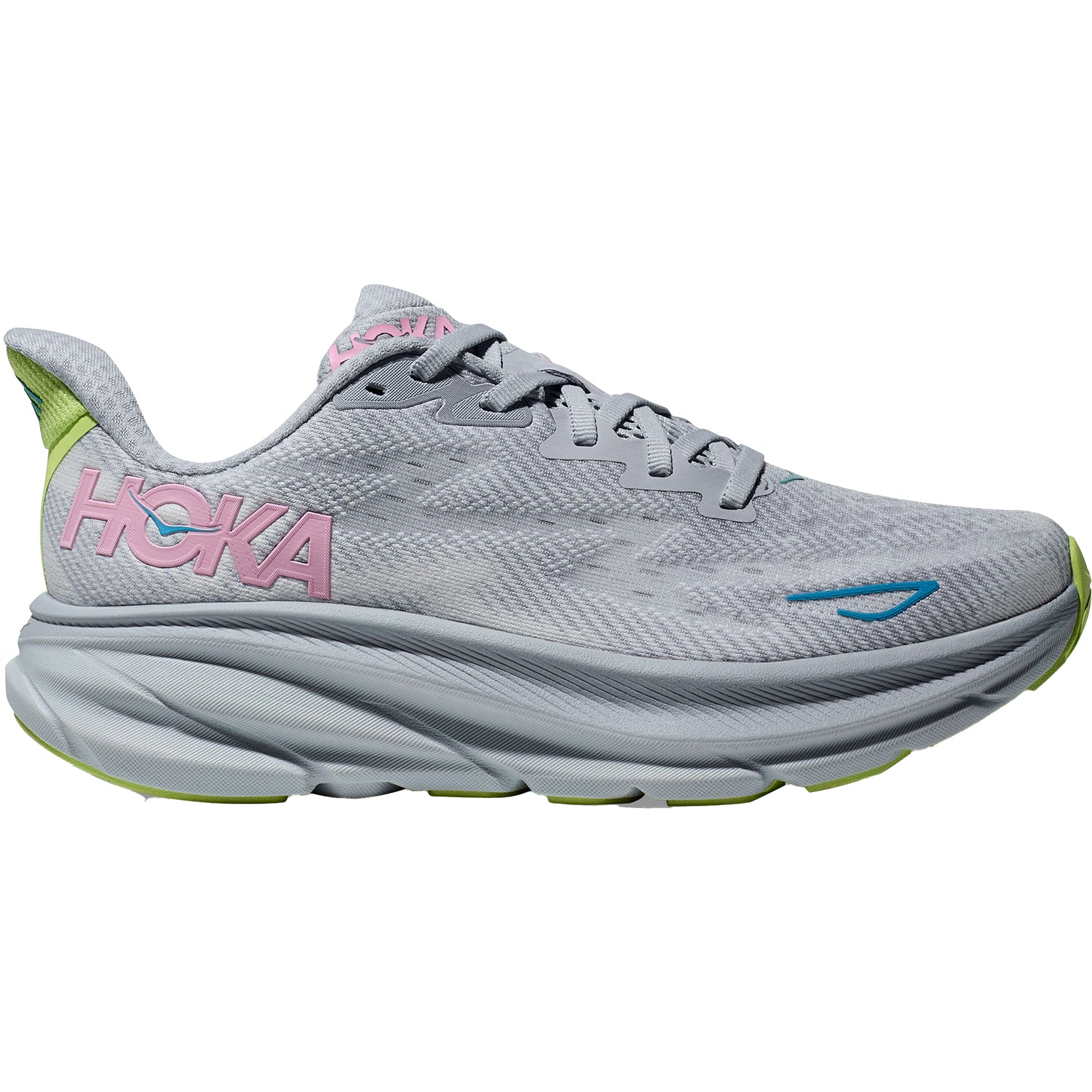 Womens Hoka one one Women's Hoka Clifton 9 Gull/Sea Ice Mesh (Neutral Support) Gull/Sea Ice Mesh