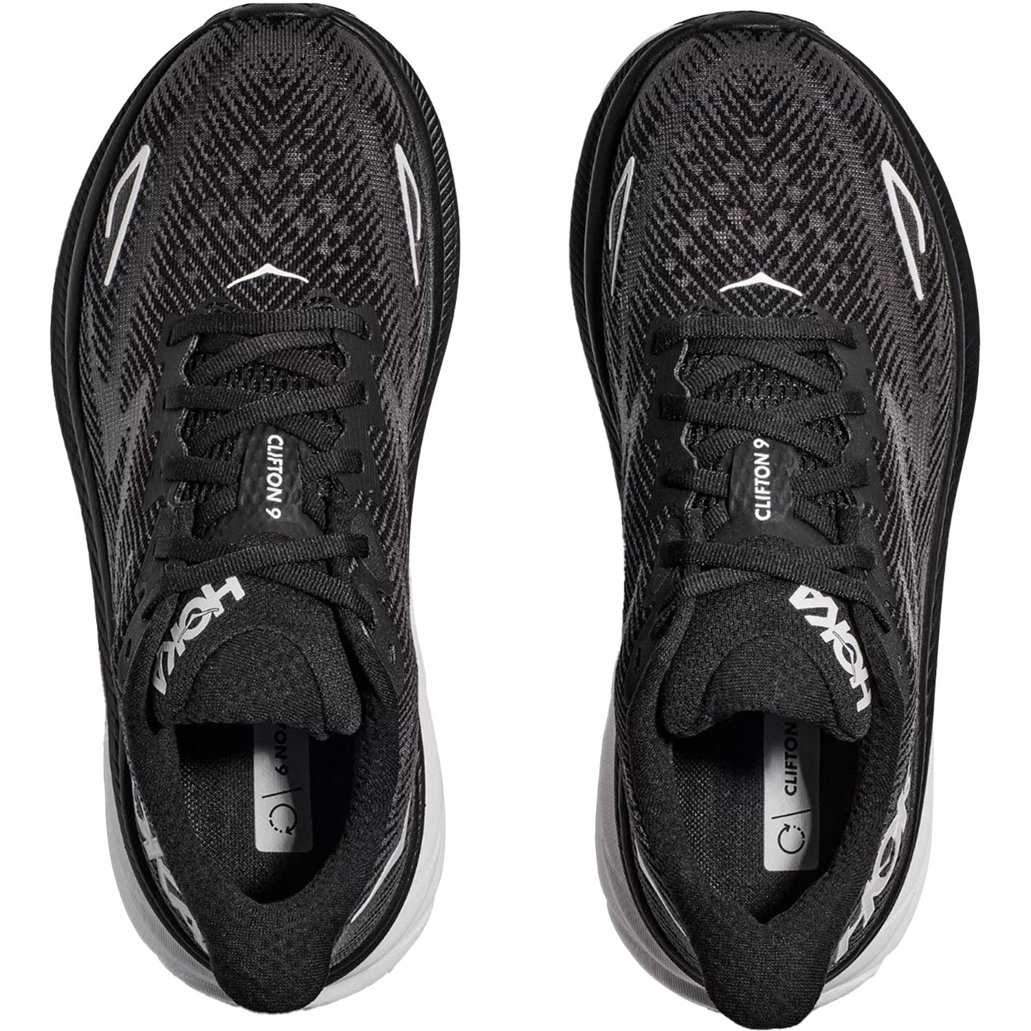 Womens Hoka one one Hoka Clifton 9 Women's Road Running Shoes Black/White Mesh (Neutral Support) Black/White Mesh