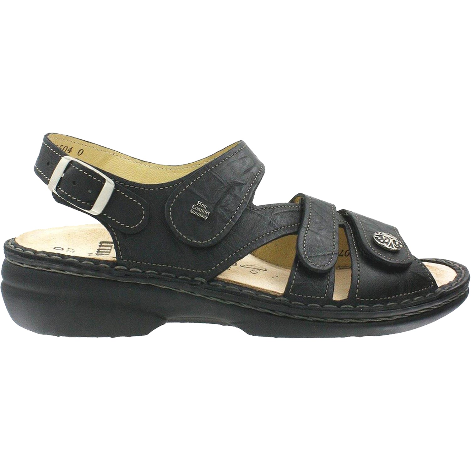 Womens Finn comfort Finn Comfort Gomera Soft Women's Sandals Black Leather Black Leather