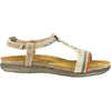 Womens Naot Naot Odelia Women's Backstrap Sandals Khaki Beige/Sea Green Leather Khaki Beige/Sea Green Leather