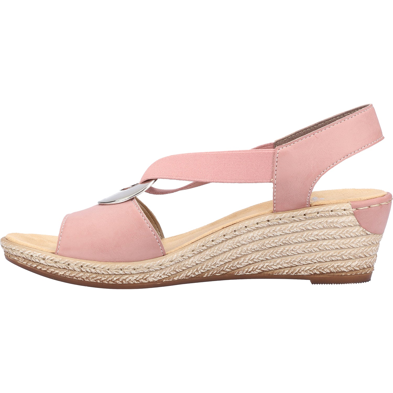 Womens Rieker Rieker 624H6-31 Fanni H6 Women's Backstrap Sandals Dark Rose Synthetic Dark Rose Synthetic