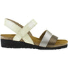 Womens Naot Naot Kayla Women's 3 Strap Sandals Gold/Silver/Grecian Gold Leather Gold/Silver/Grecian Gold Leather