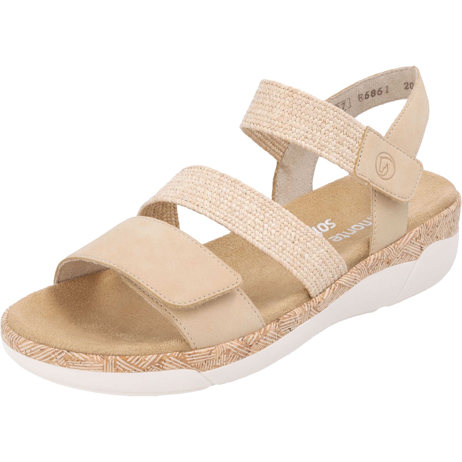Womens Remonte Remonte R6861-20 Women's Sandals Tan Woven Stretch Tan Woven Stretch