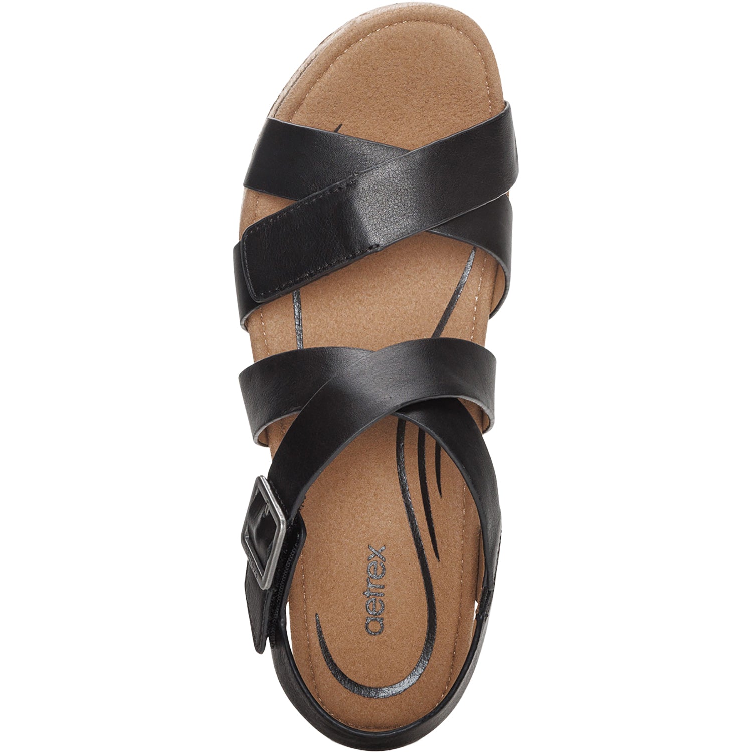 Womens Aetrex Aetrex Anna Women's Wedge Sandals Black Black
