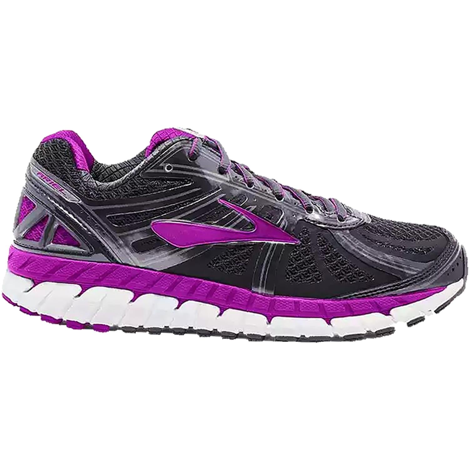 Womens Brooks Brooks Ariel 16 Women's Running Shoes Anthracite/Purple Cactus Flower Mesh Anthracite/Purple Cactus Flower Mesh