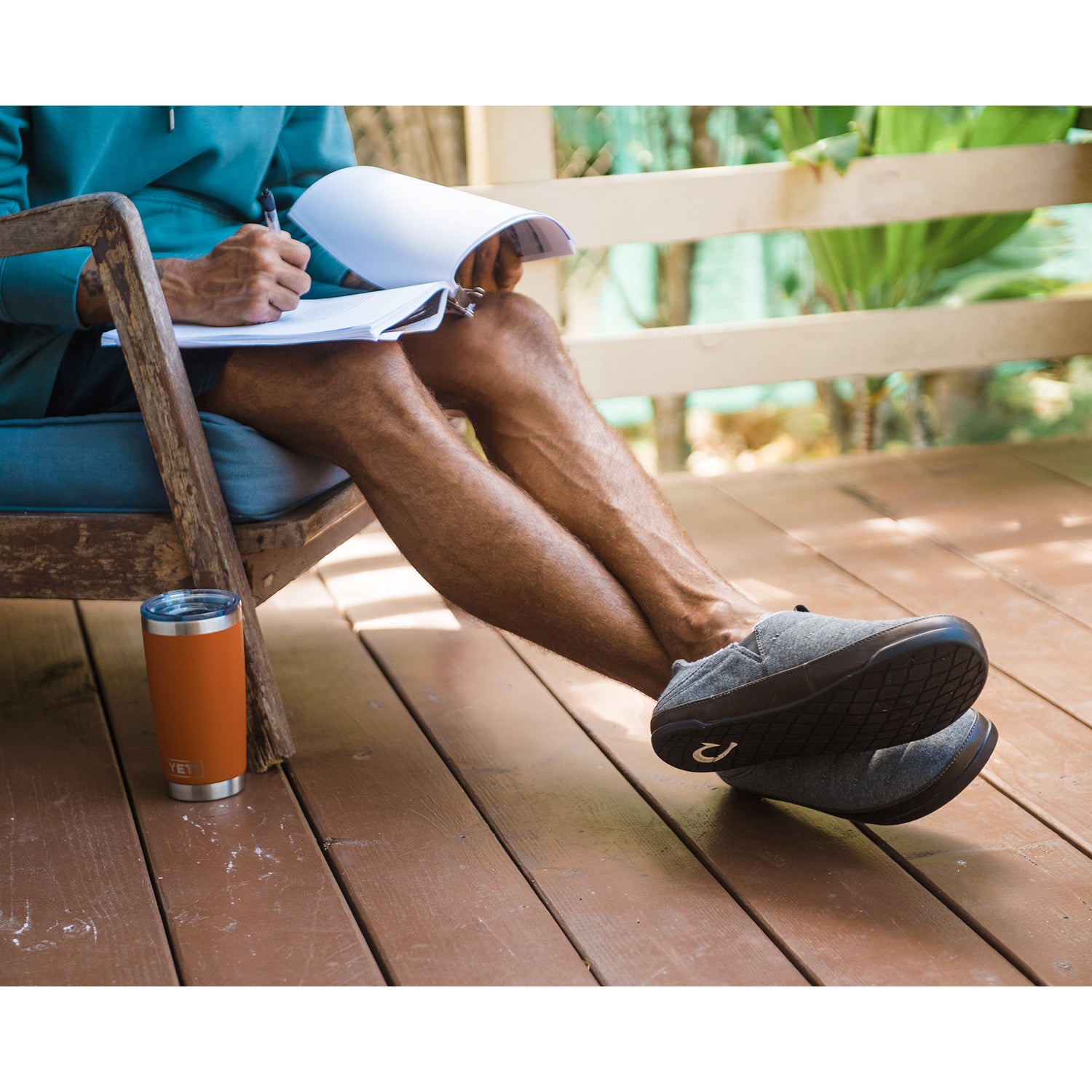Mens Olukai OluKai Mahana Men's Jersey Slippers Dark Shadow Jersey Knit Dark Shadow Jersey Knit