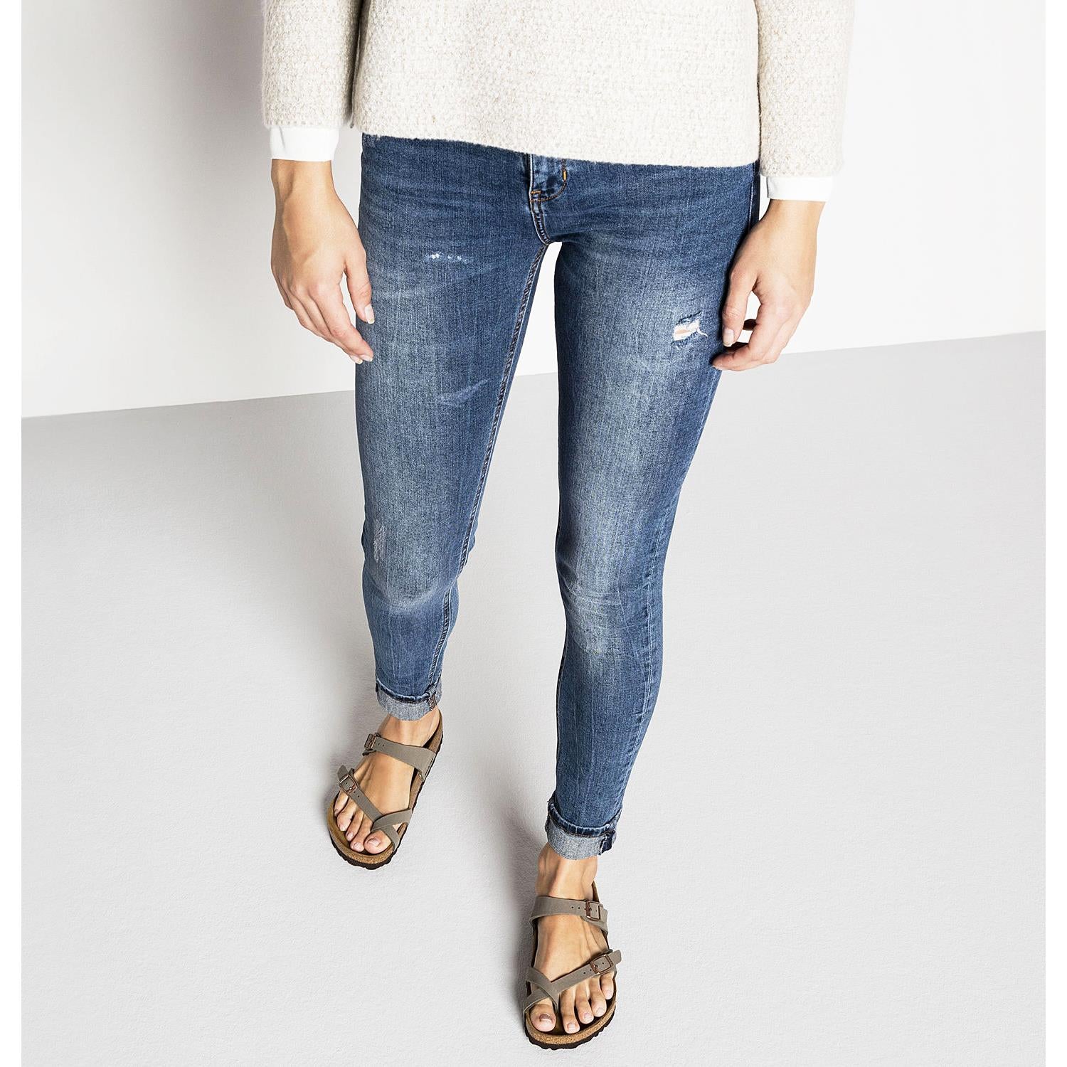 Womens Birkenstock Women's Birkenstock Mayari Stone Birkibuc Stone Birkibuc