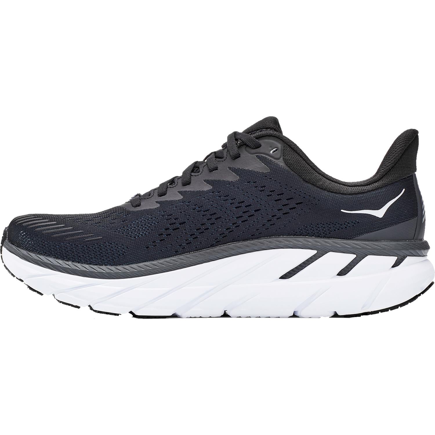Mens Hoka one one Men's Hoka One One Clifton 7 Black/White Mesh Black/White Mesh