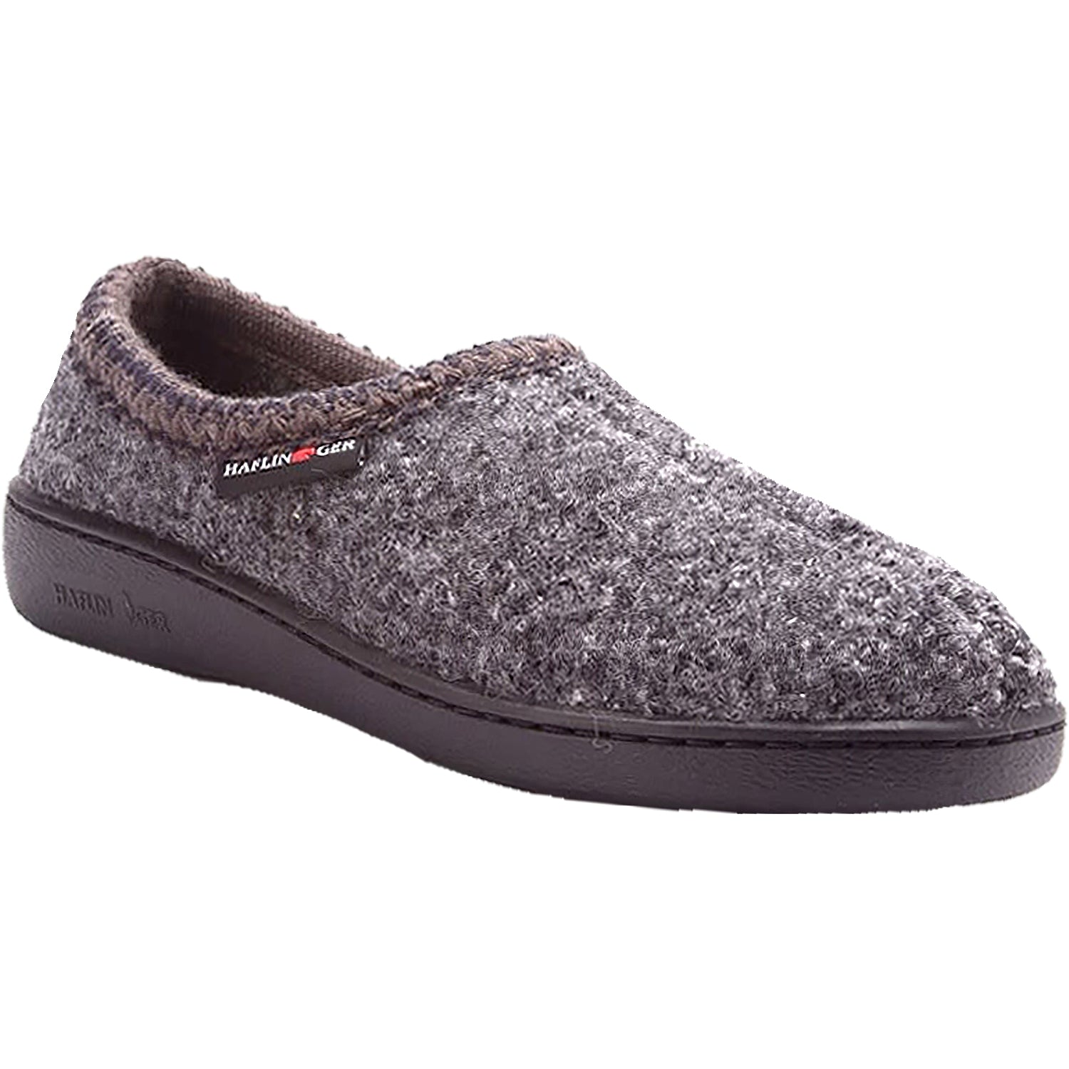 Mens Haflinger Haflinger ATB Men's Wool Slippers Grey Speckle Wool Grey Speckle Wool