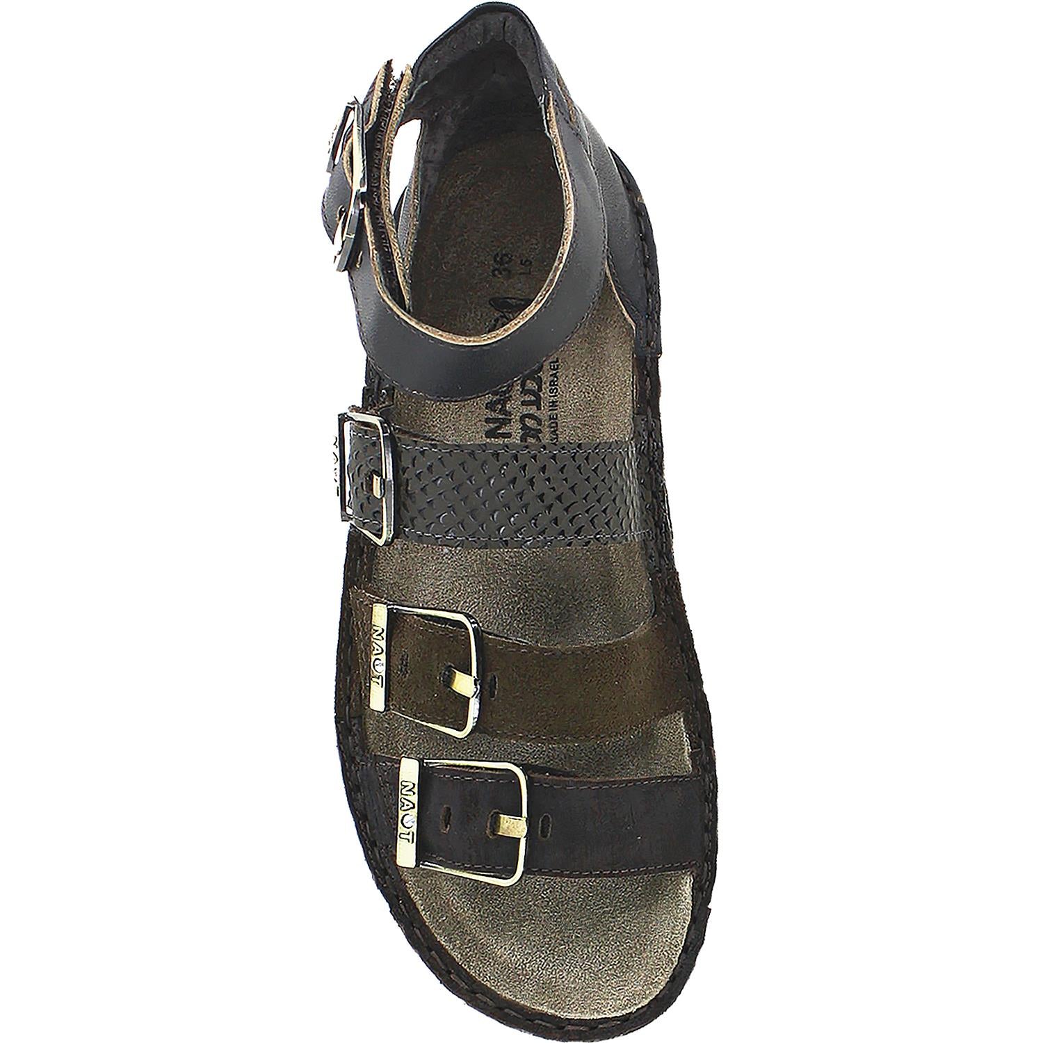 Womens Naot Naot Begonia Women's Mine/Hash/Brown/Volcanic Leather/Suede Mine/Hash/Brown/Volcanic Leather/Suede