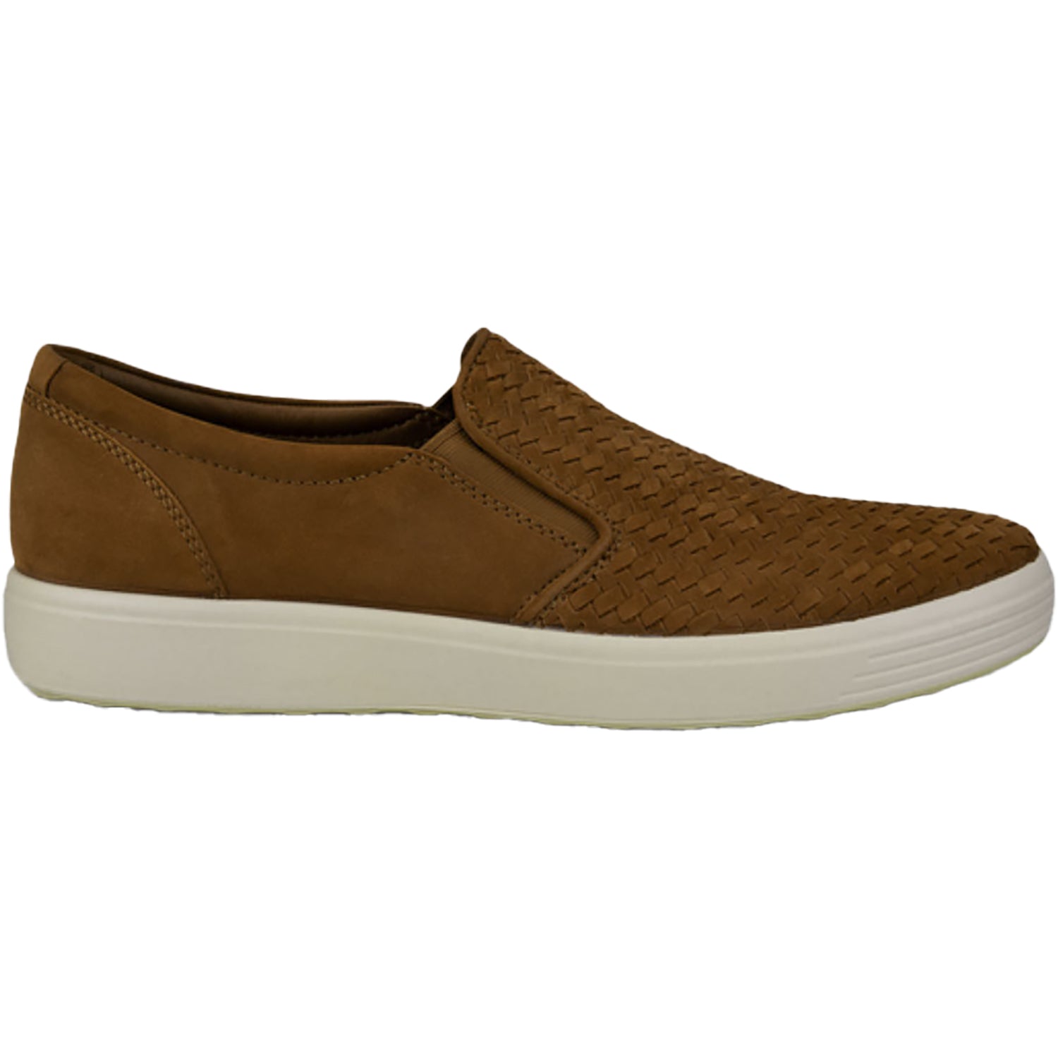 Men's Ecco Soft Slip-On Camel Cow Nubuck – Footwear