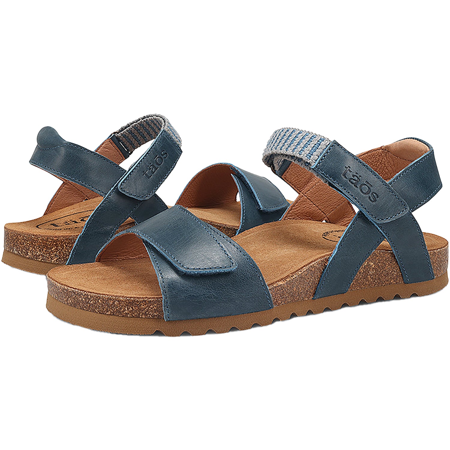 Womens Taos Taos Symbol Women's Sandals Petrol Blue Leather Petrol Blue Leather