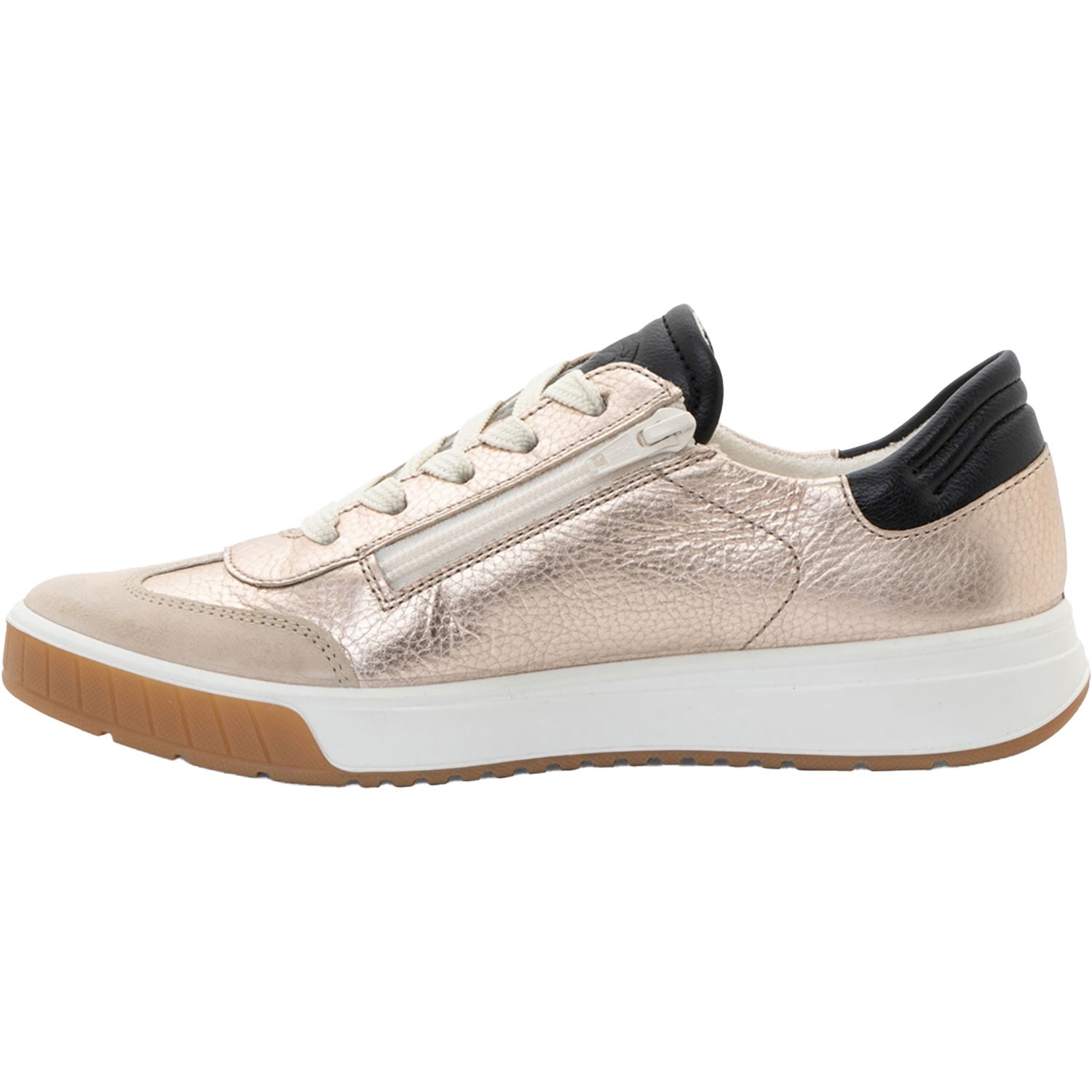 Womens Ara shoes Ara Rhodes Women's Sporty Lace Up Shoes Sand Metallic Leather/Shell Suede Sand Metallic Leather/Shell Suede