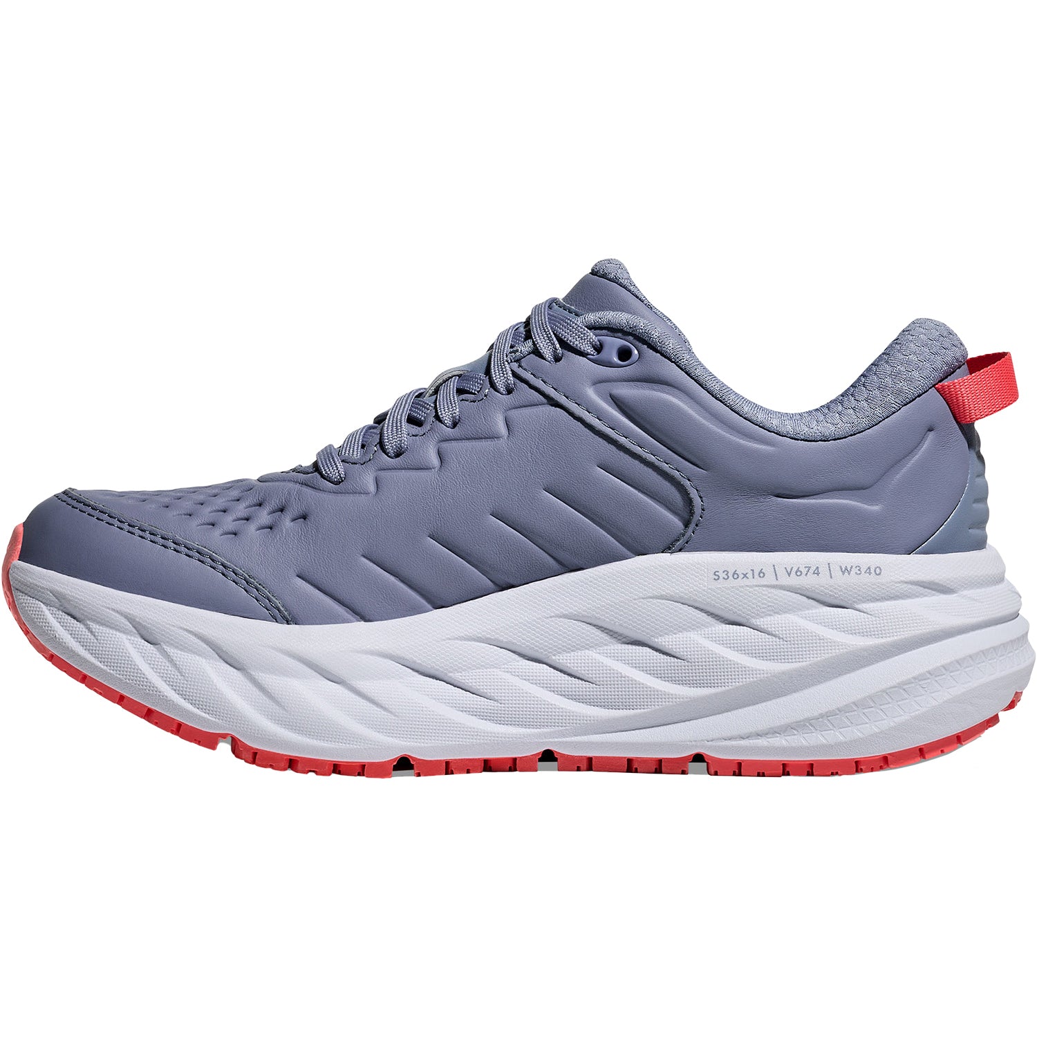 Womens Hoka one one Women's Hoka Bondi SR Moonlight/Pale Dusk Leather (Neutral Support) Moonlight/Pale Dusk Leather