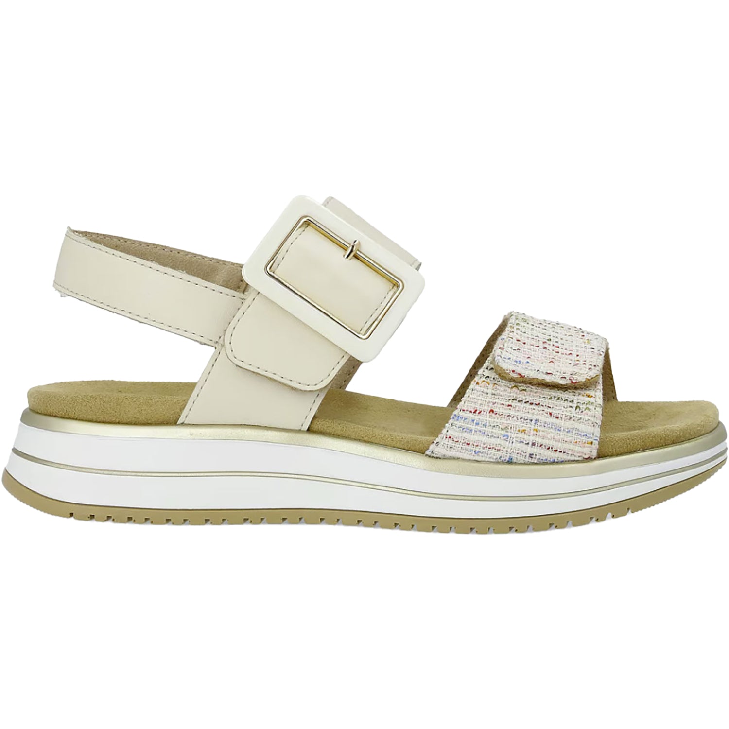 Womens Remonte Remonte D1J53-60 Jocelyn 53 Women's Sandals Weiss Multi/Porzellan Leather Weiss Multi/Porzellan Leather