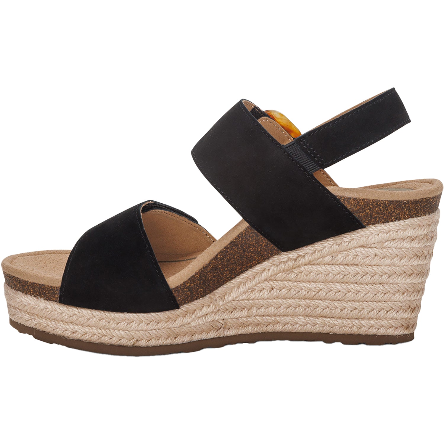 Womens Aetrex Aetrex Ashley Women's Sandals Black Leather Black Leather
