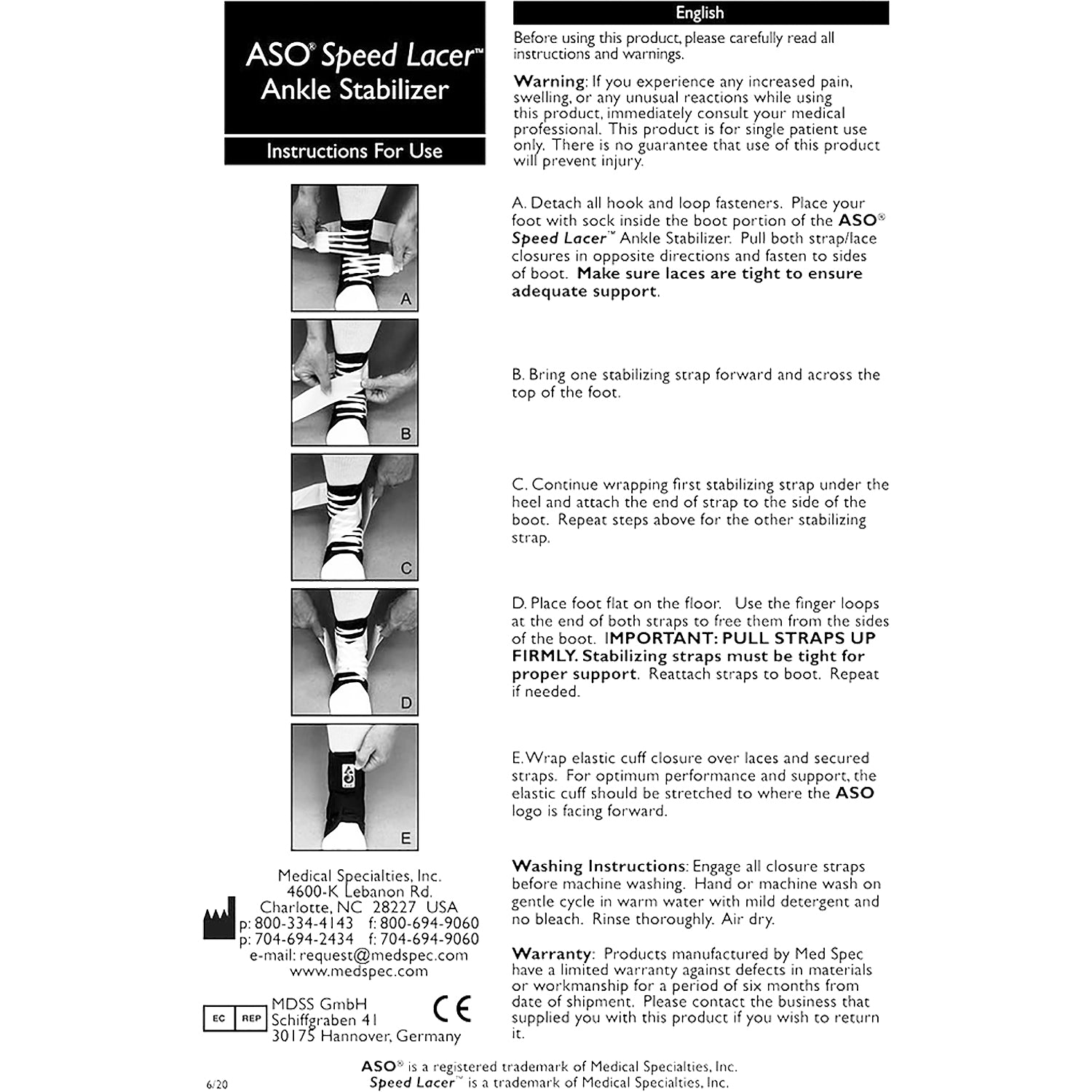 Unisex Med spec Unisex Med Spec ASO Ankle Stabilizing Orthosis Small Black Black