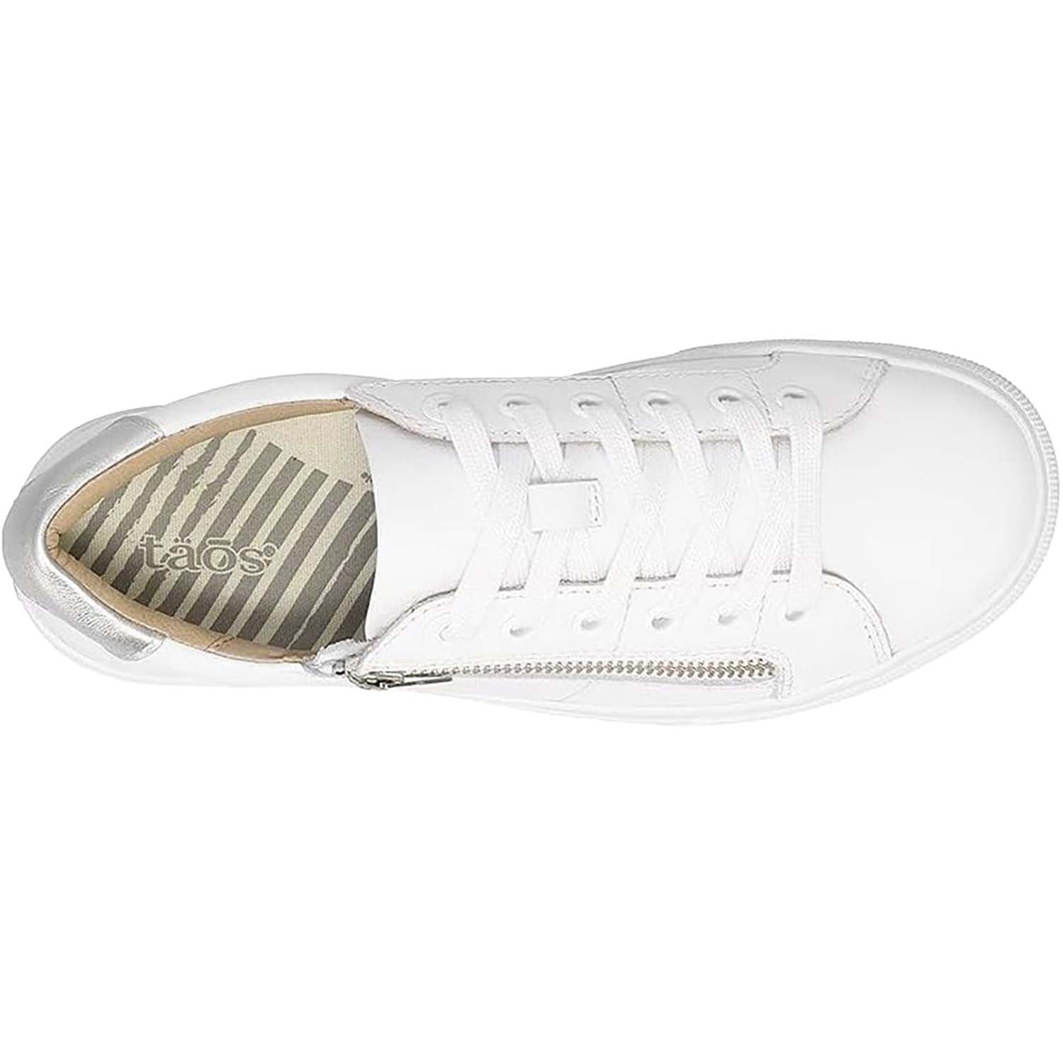 Womens Taos Taos Z Soul Lux Women's Sneakers White/Silver Leather White/Silver Leather