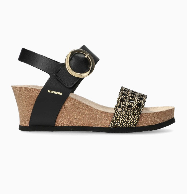 Womens Mephisto Mephisto Lee Women's Wedge Sandals Gold Condor Gold Condor