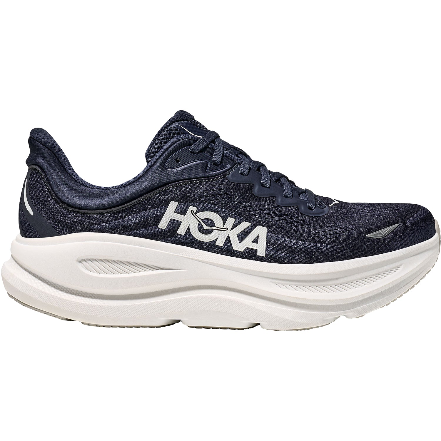 Mens Hoka one one Men's Hoka Bondi 9 Men Varsity Navy/White Mesh (Neutral Support) Varsity Navy / White